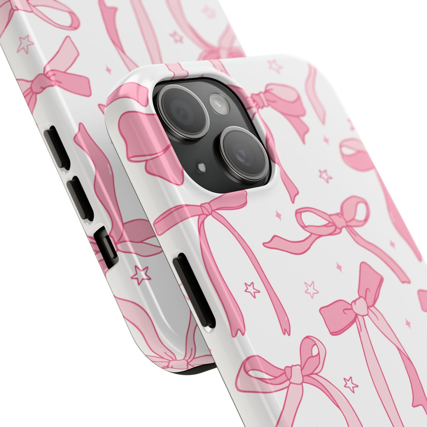 Cute Pink Bow Tough Phone Case - Stylish and Durable Protection