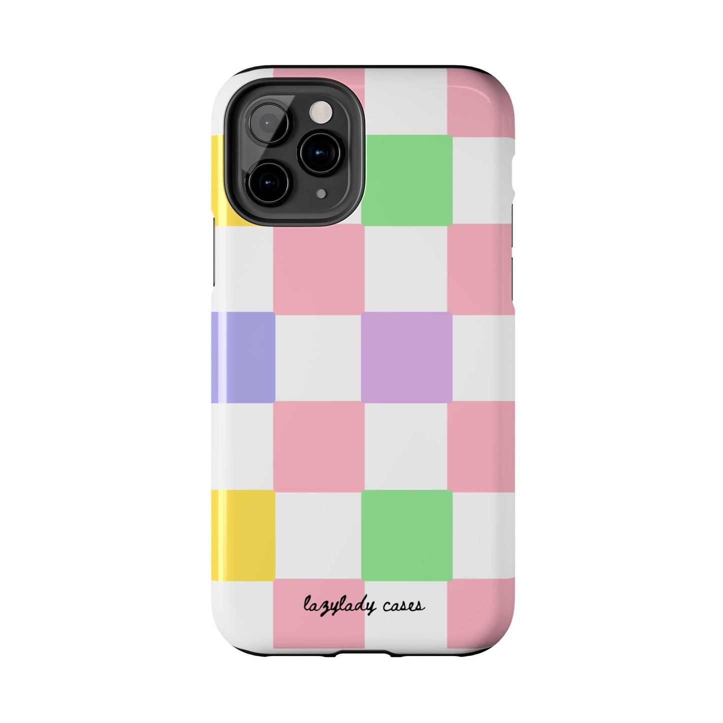 Colorful Checkerboard Tough Phone Case – Vibrant & Durable Protection