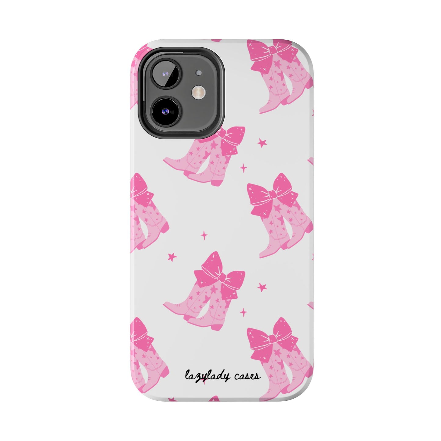 Pink Cowgirl Tough Phone Case - Trendy Protection with Bow Design