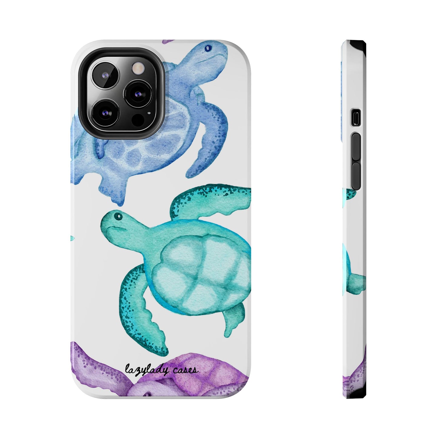 Ocean-Inspired Tough Phone Cases with Colorful Turtles