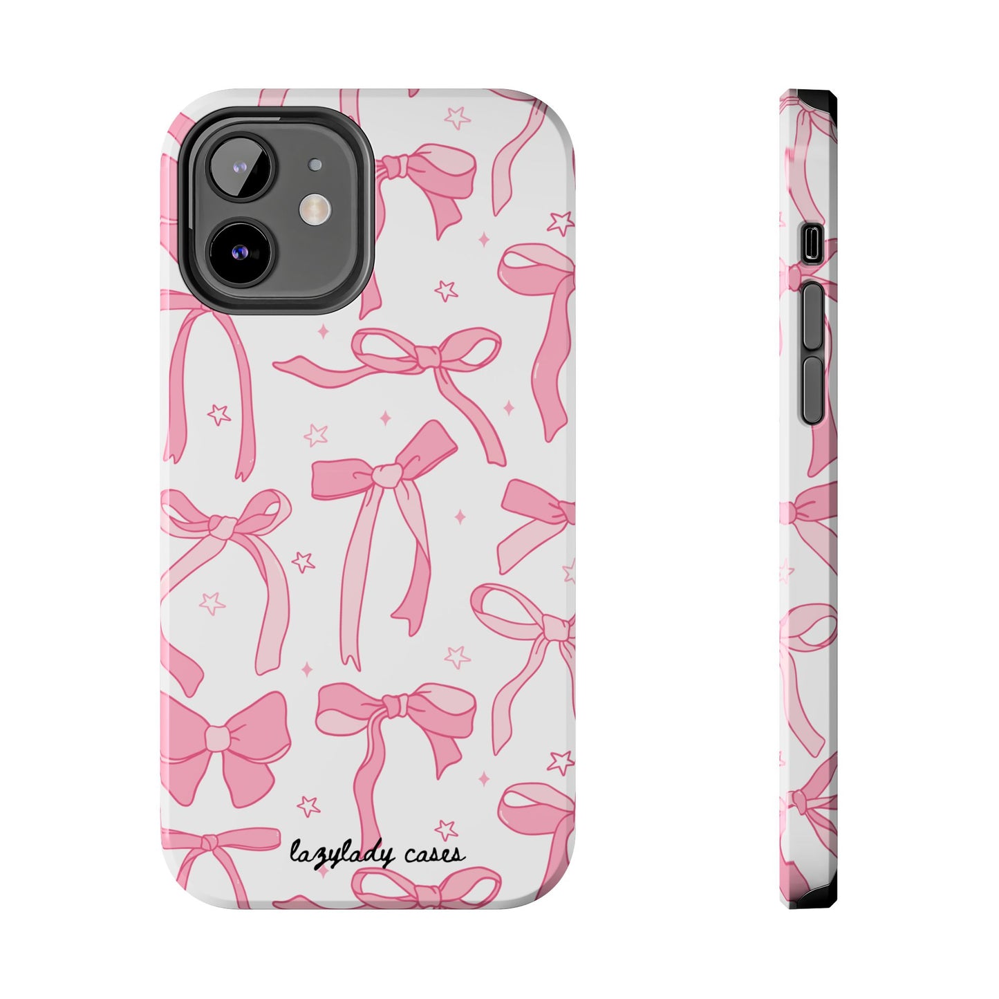 Cute Pink Bow Tough Phone Case - Stylish and Durable Protection