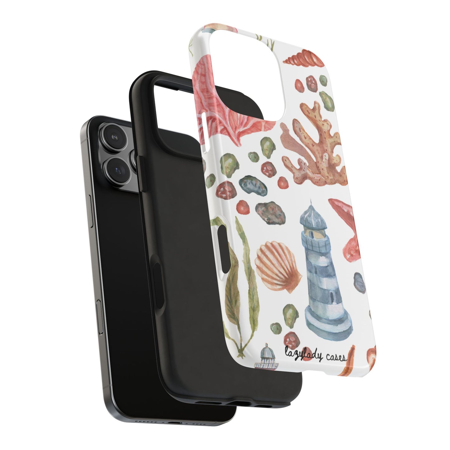 Coastal Art Tough Phone Cases - Stylish Beach Vibes with Lighthouse Design