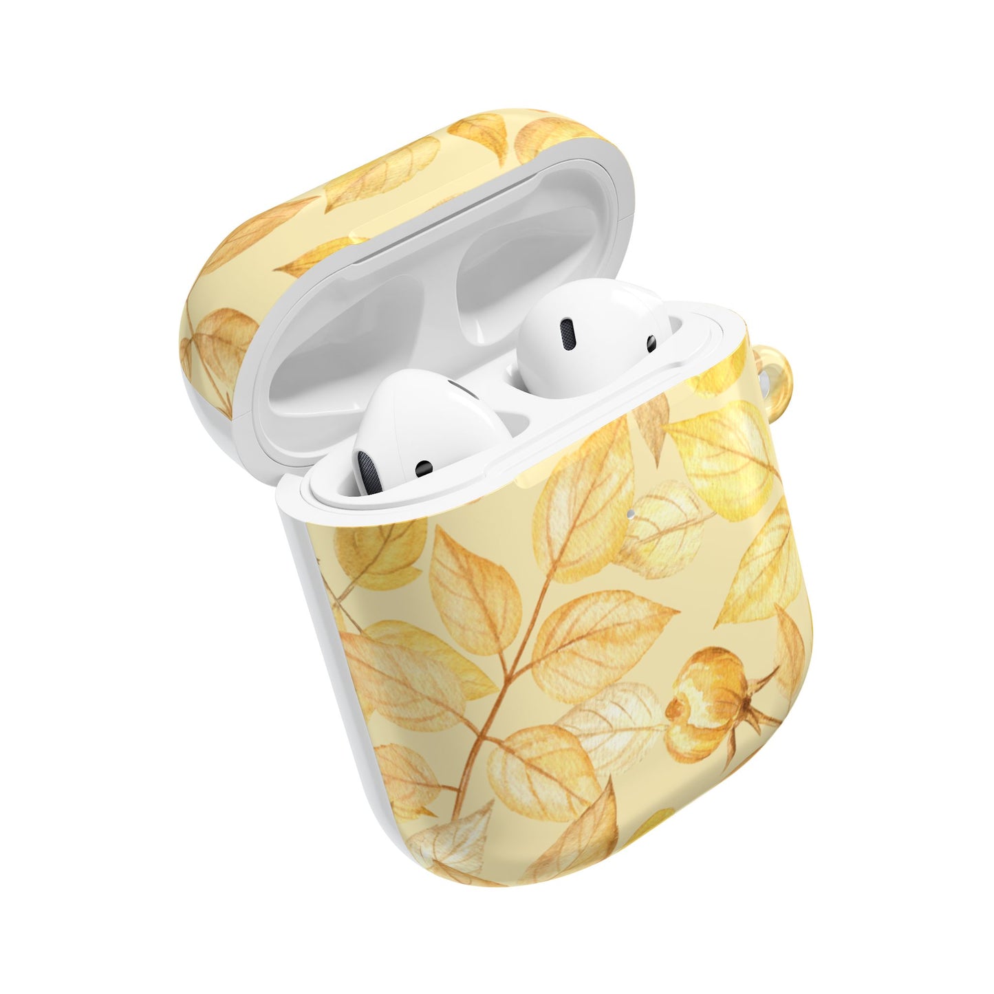 Yellow Dusk AirPod Case - Elegant Leaves Design for Nature Lovers