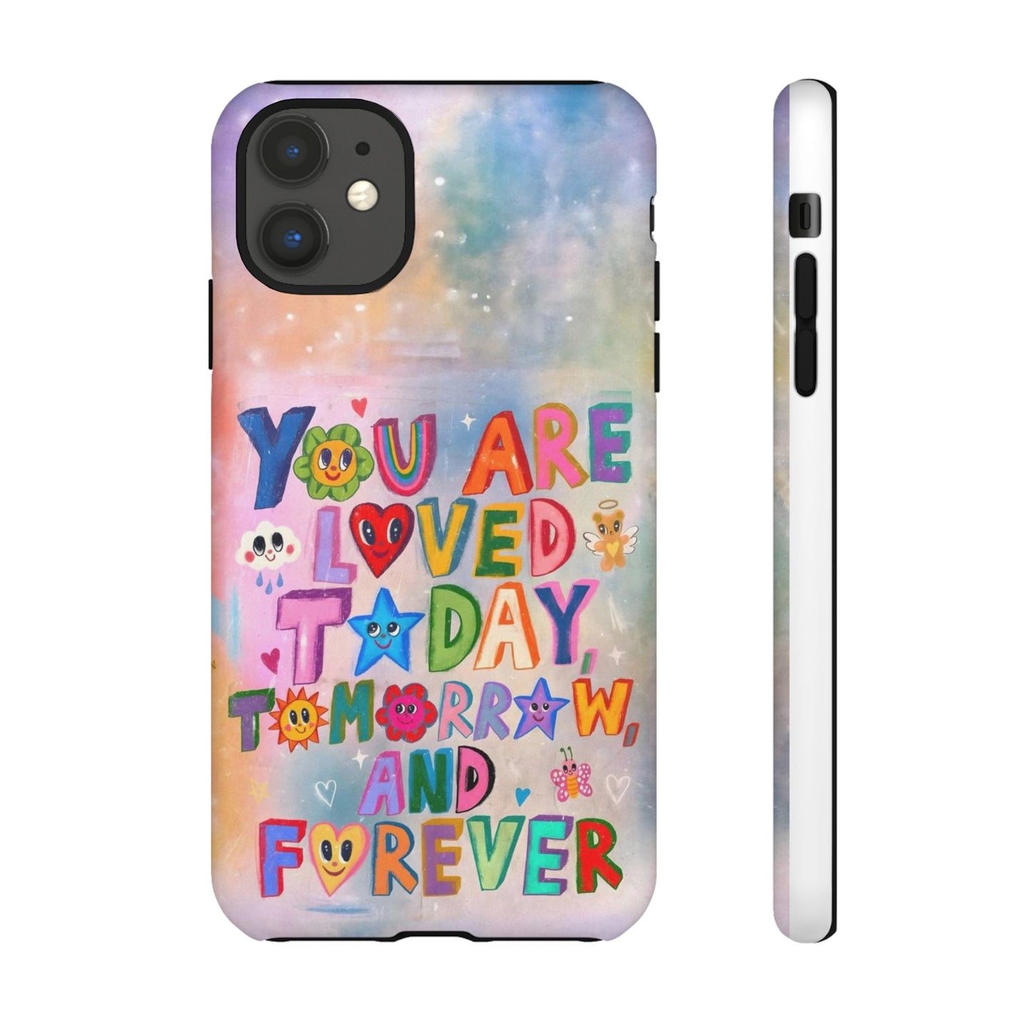 Colorful Phone Case with Positive Affirmations, Inspirational Phone Shell, Cute Gift for Teens, Motivational Tech Accessory, I Love You Case