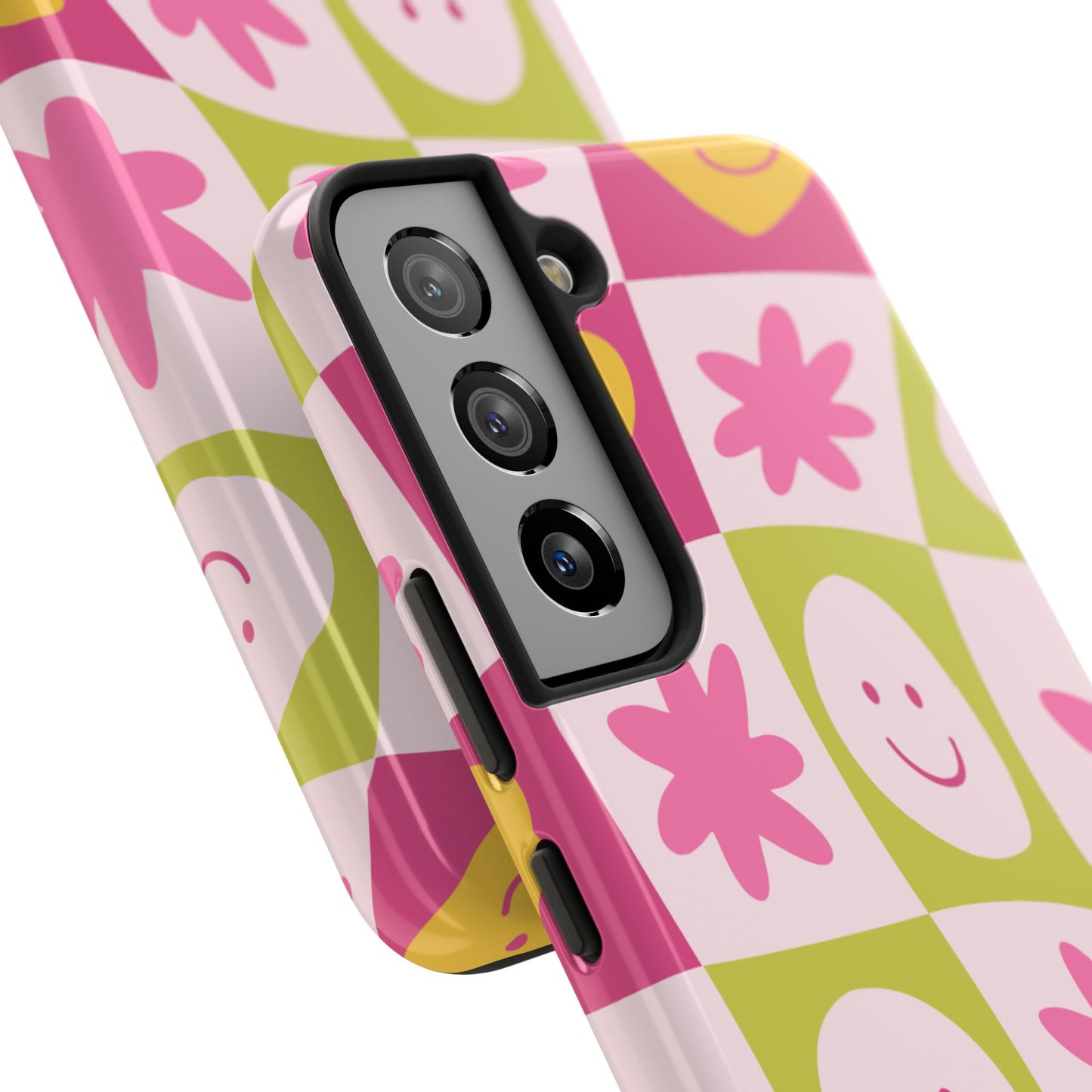 Colorful Smiley Pattern Tough Phone Cases, Playful Phone Covers, Fun Gifts for Friends, Cute Accessories, Vibrant and Durable