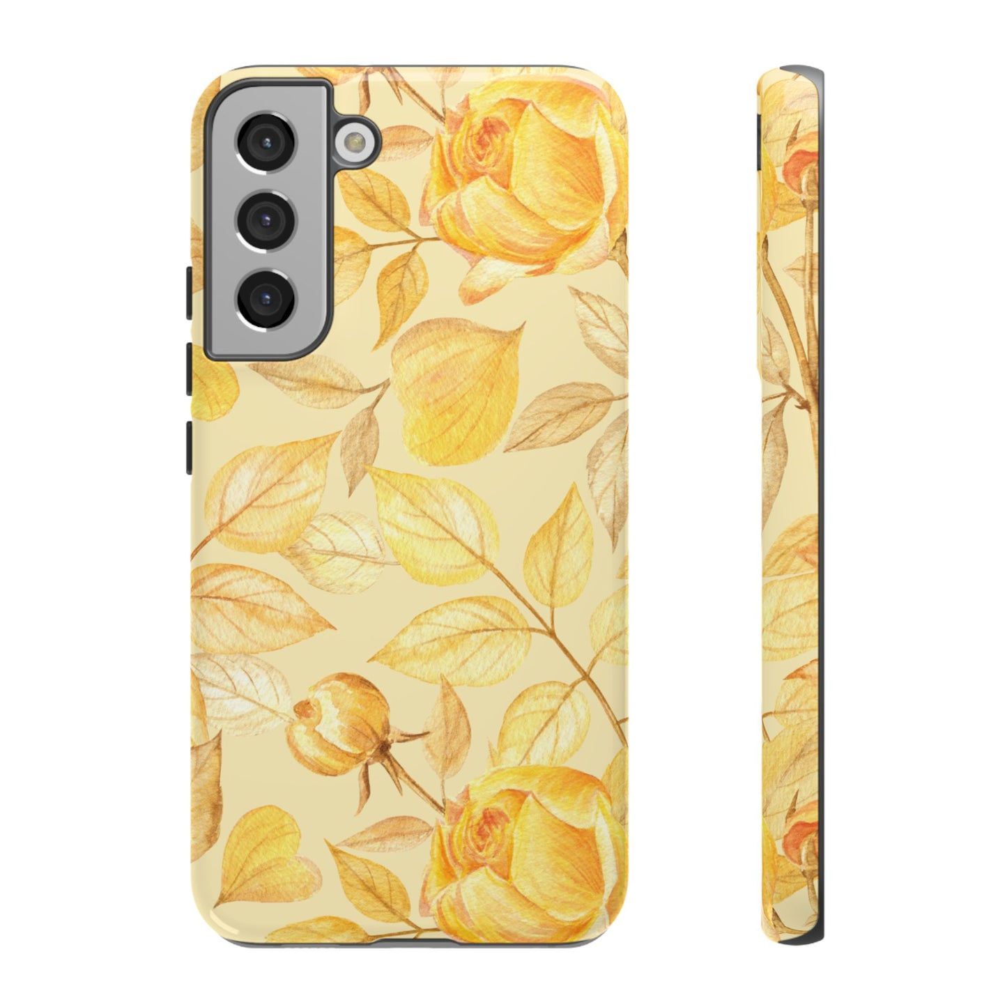 Yellow Dusk Tough Phone Case - Yellow Rose Design
