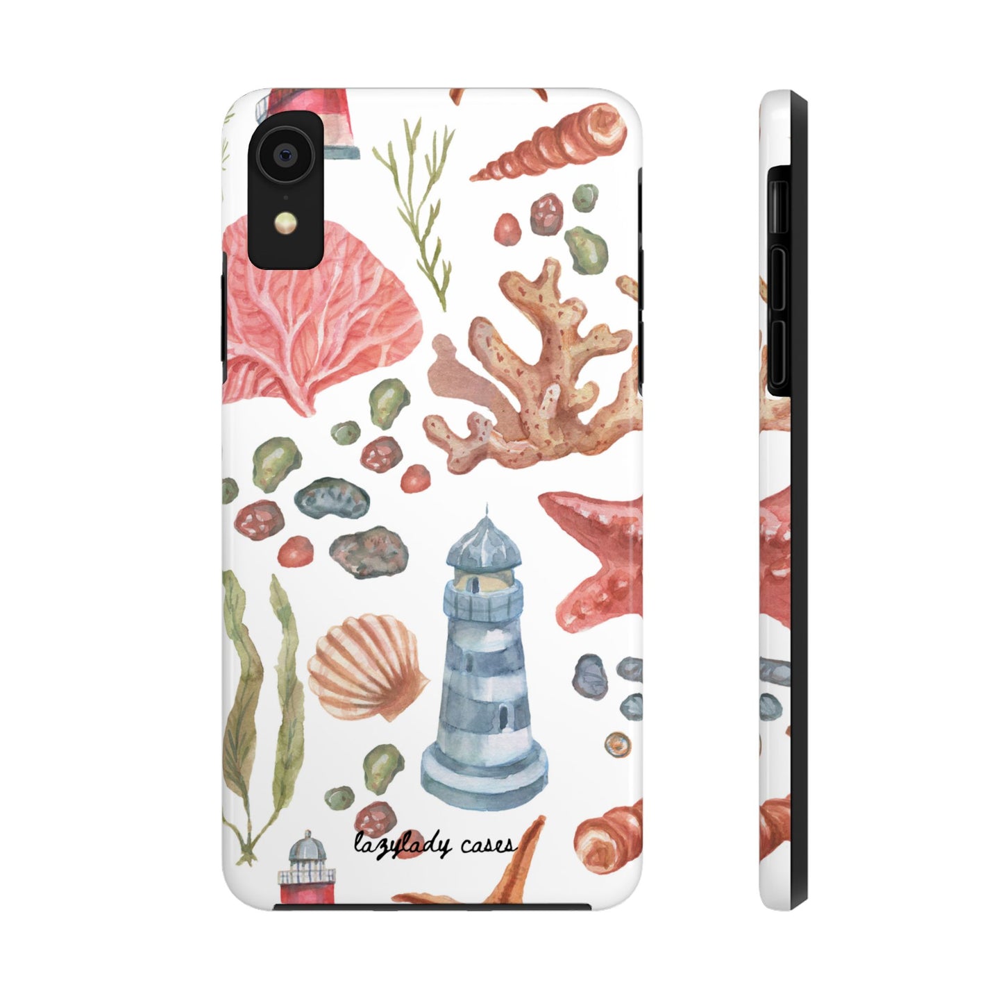 Coastal Art Tough Phone Cases - Stylish Beach Vibes with Lighthouse Design