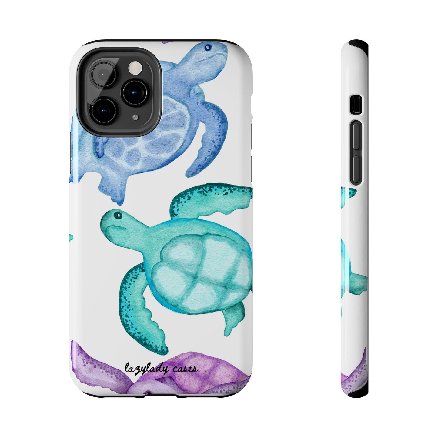 Ocean-Inspired Tough Phone Cases with Colorful Turtles