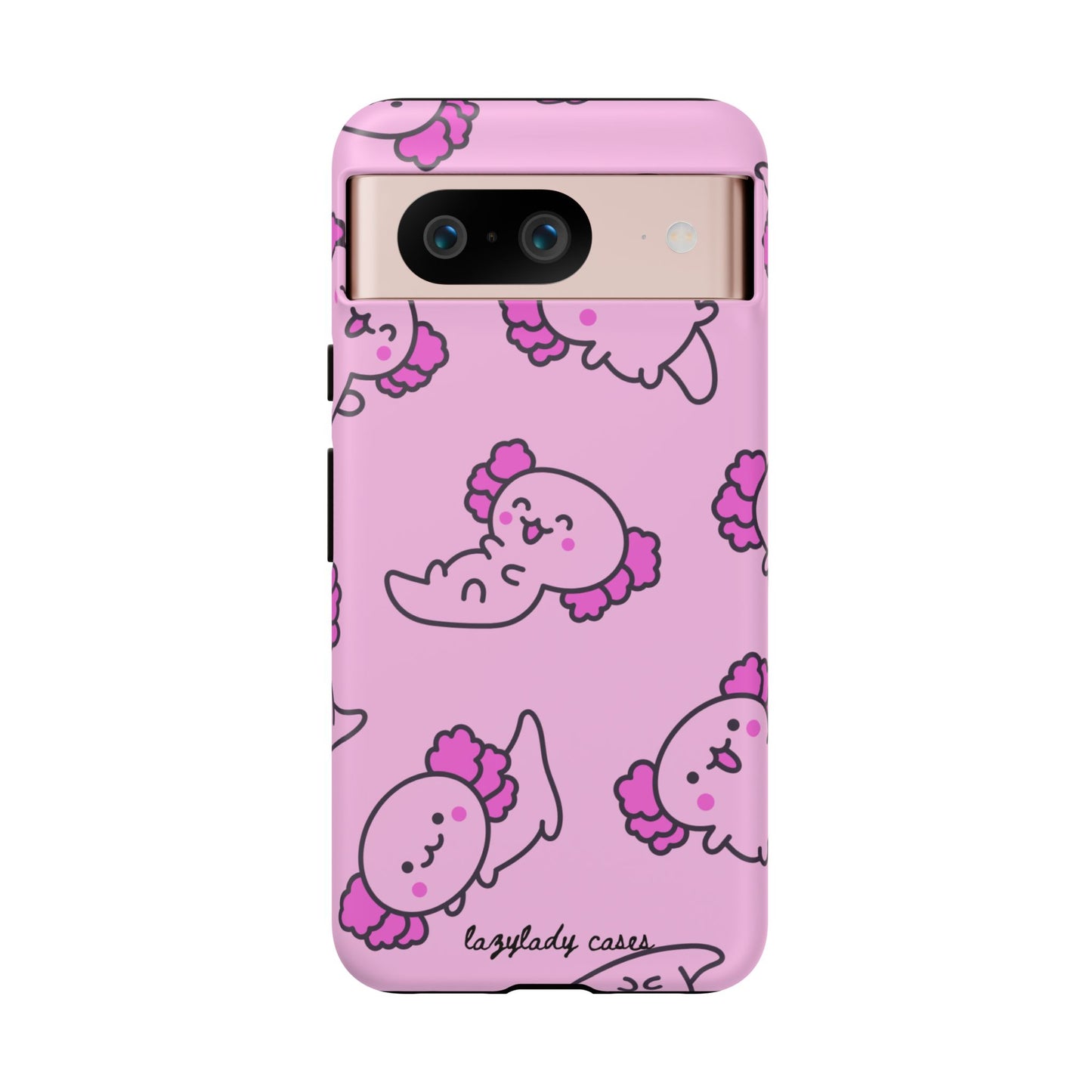 Cute Cartoon Axo Phone Case with Pink Sea Creatures Design