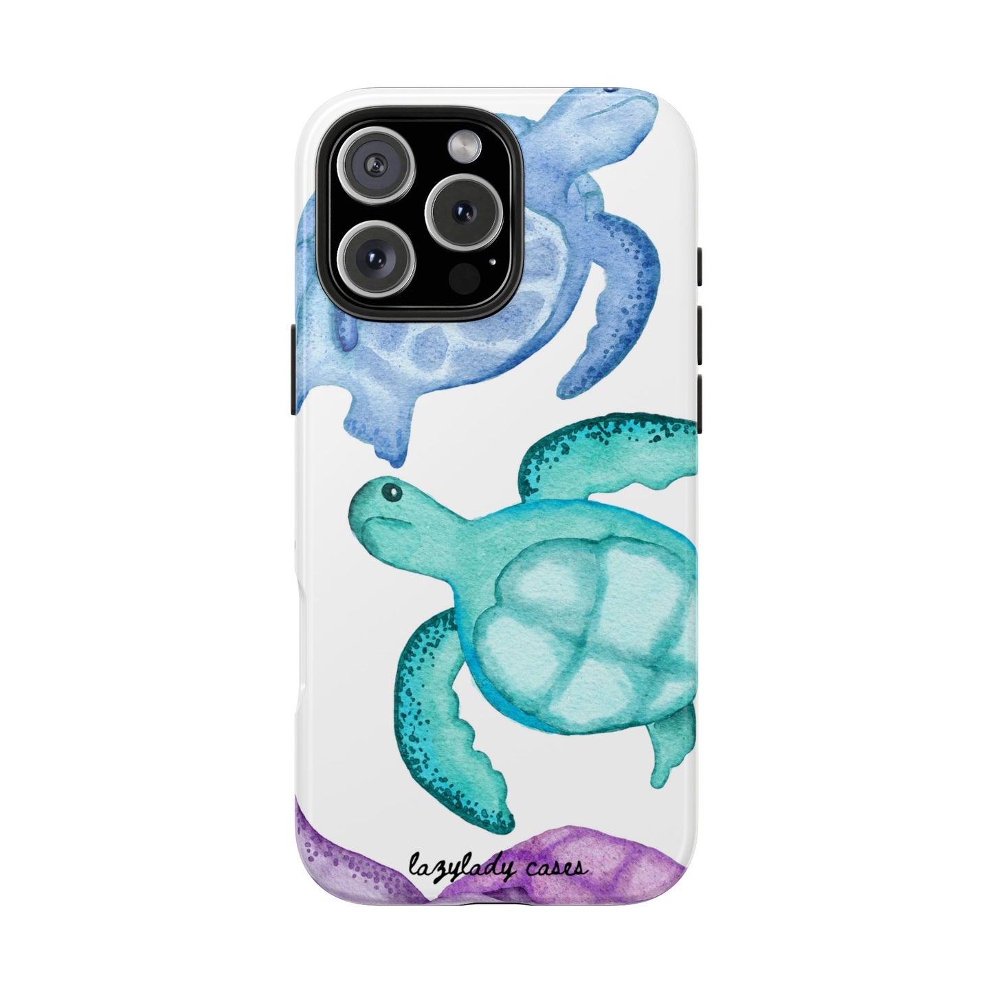 Ocean-Inspired Tough Phone Cases with Colorful Turtles