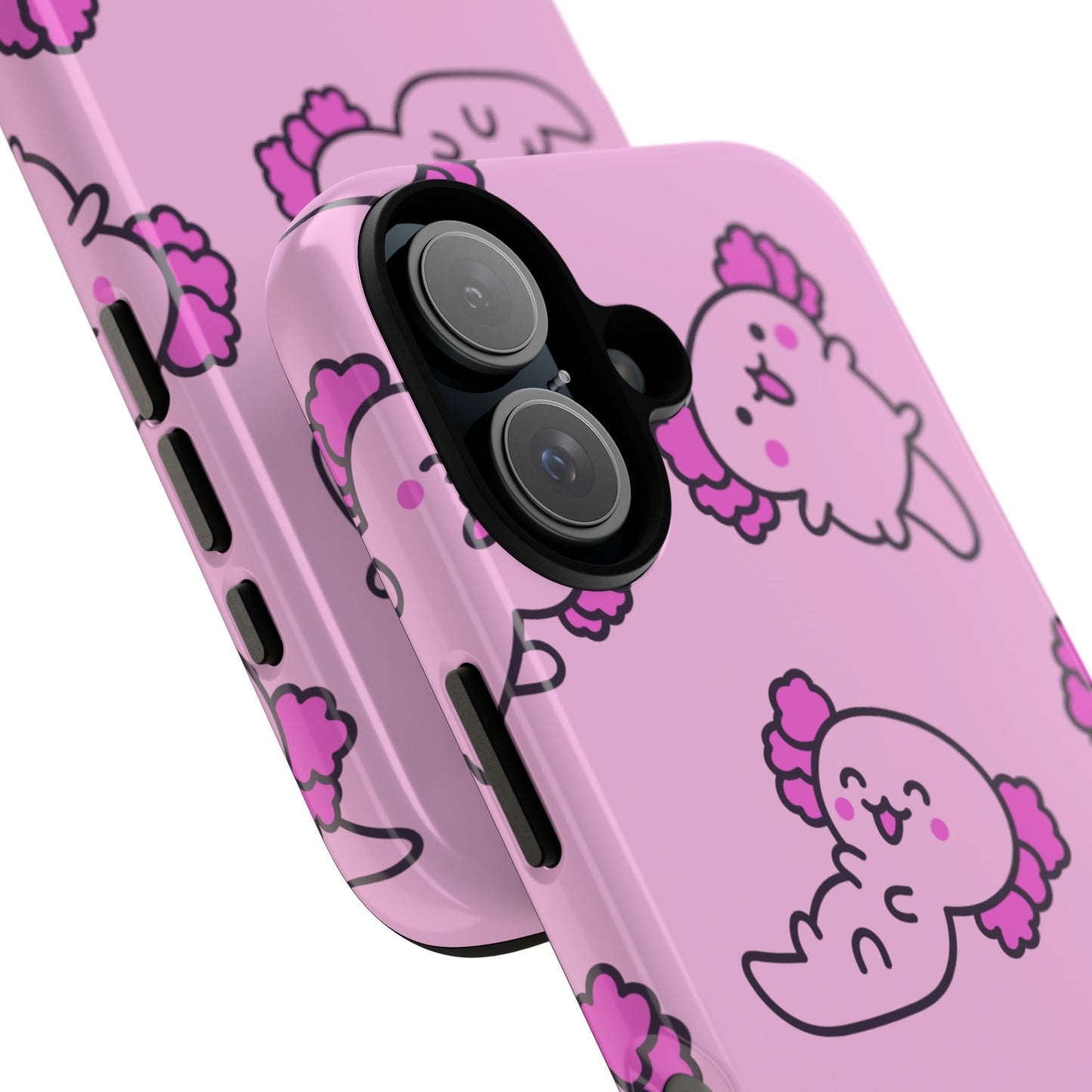 Cute Cartoon Axo Phone Case with Pink Sea Creatures Design