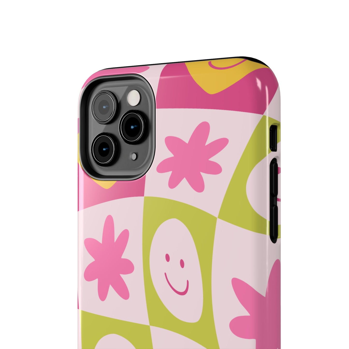 Colorful Smiley Pattern Tough Phone Cases, Playful Phone Covers, Fun Gifts for Friends, Cute Accessories, Vibrant and Durable