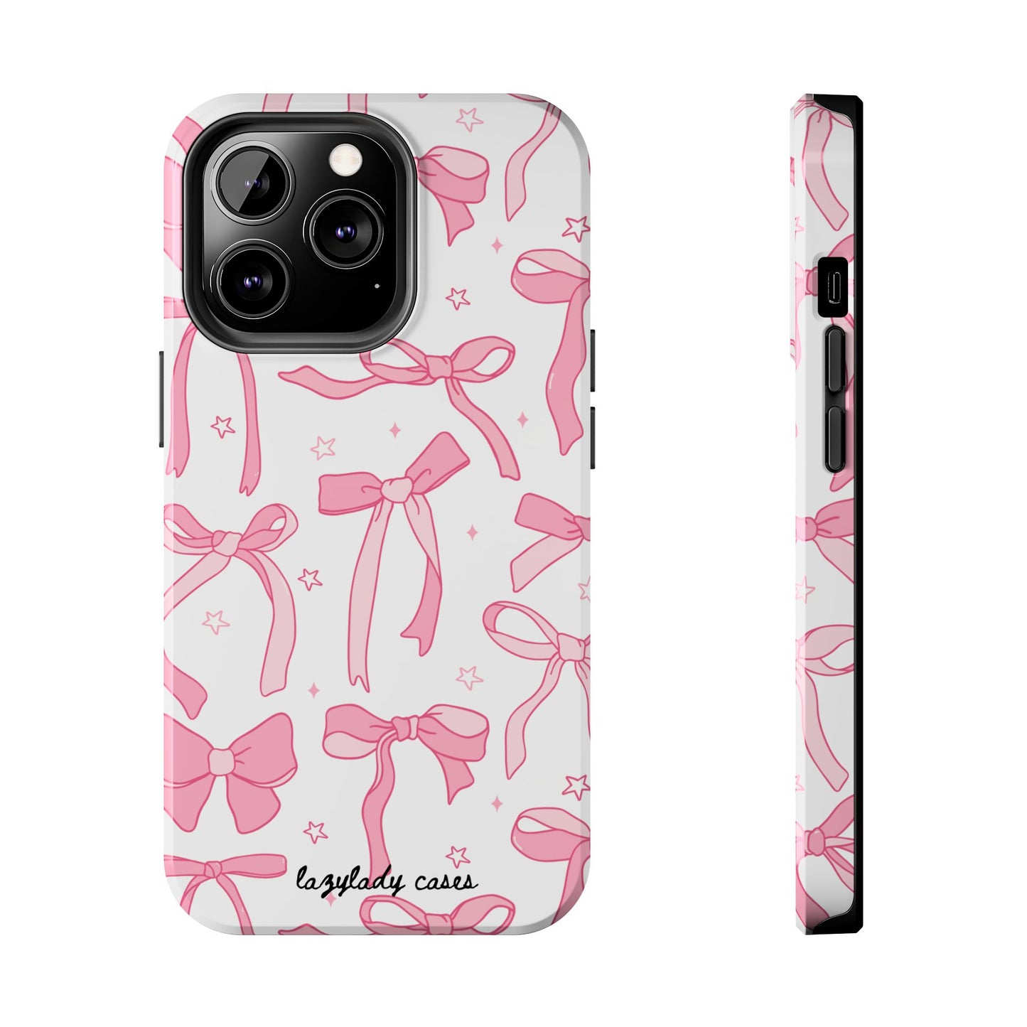Cute Pink Bow Tough Phone Case - Stylish and Durable Protection
