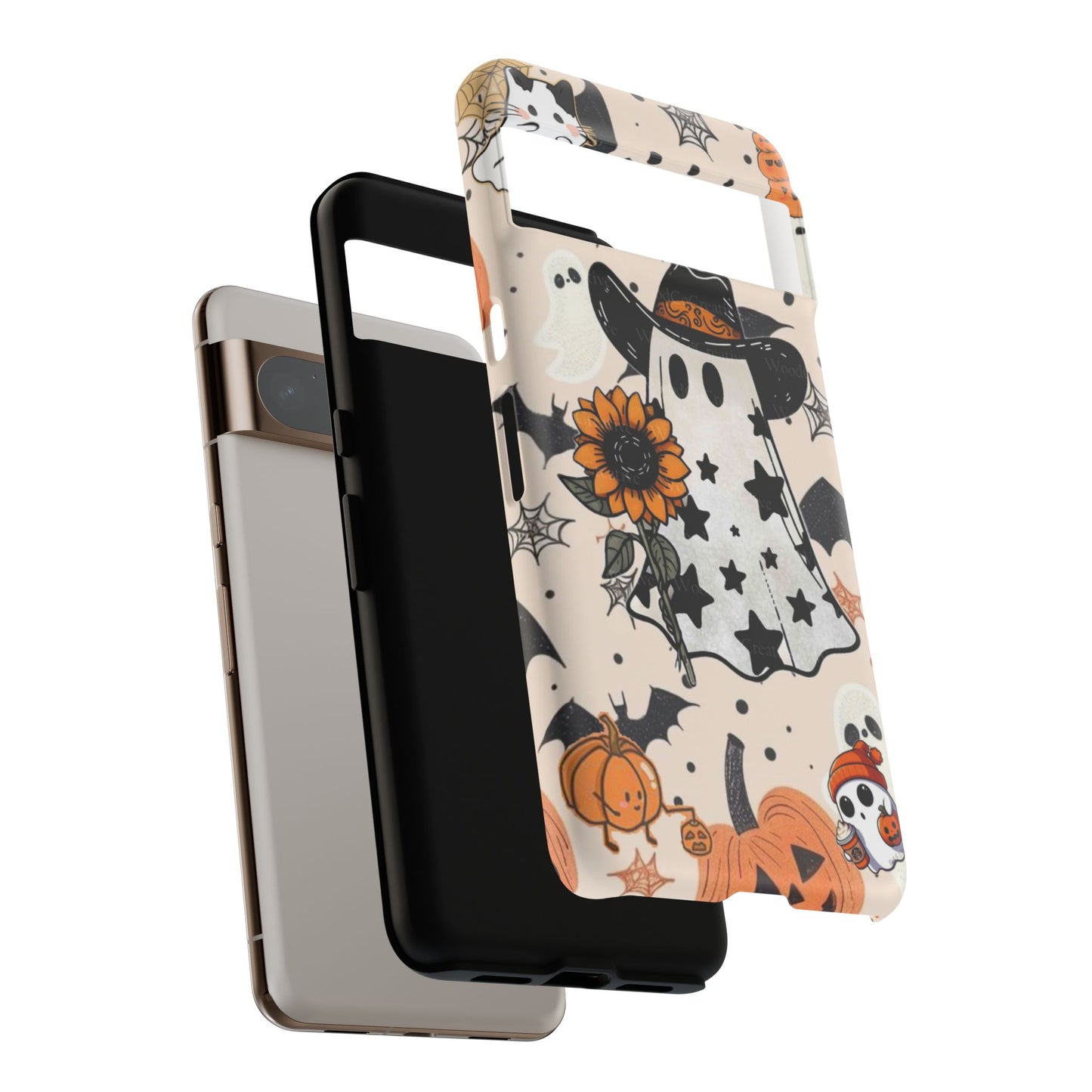 Cute Ghost Phone Case, Halloween Decor, Spooky Gift, Fall Accessories, Pumpkin Lover's Gift, Autumn Vibes, Trick or Treat