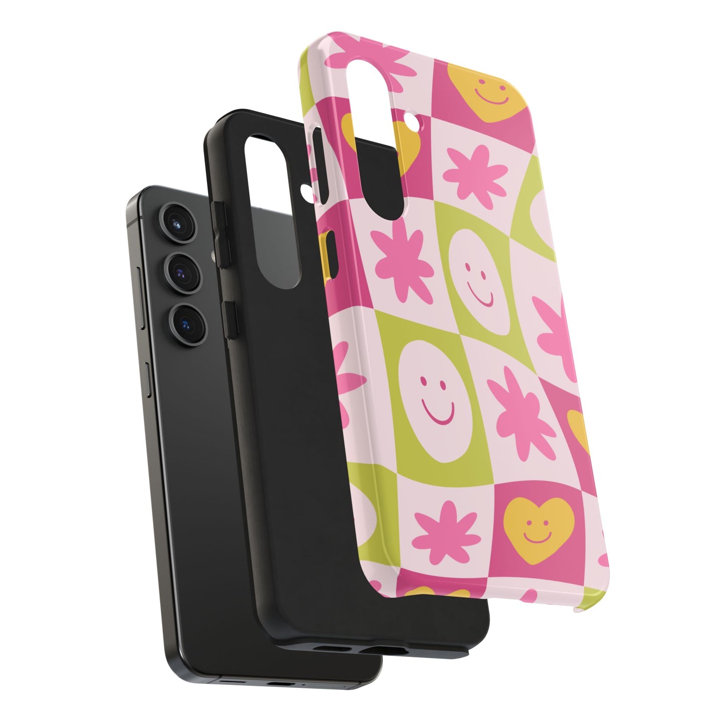 Colorful Smiley Pattern Tough Phone Cases, Playful Phone Covers, Fun Gifts for Friends, Cute Accessories, Vibrant and Durable