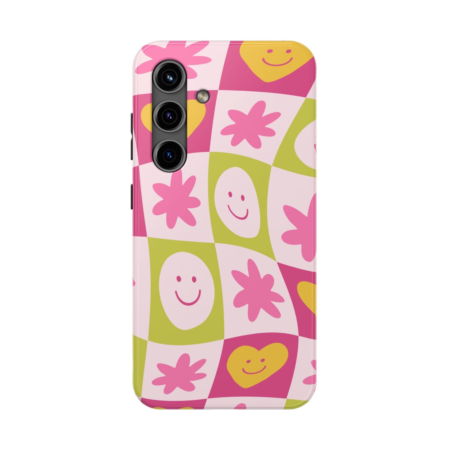Colorful Smiley Pattern Tough Phone Cases, Playful Phone Covers, Fun Gifts for Friends, Cute Accessories, Vibrant and Durable