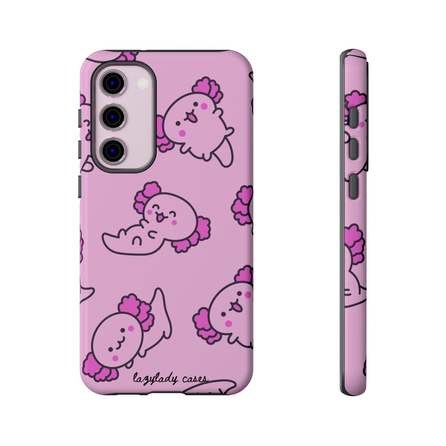 Cute Cartoon Axo Phone Case with Pink Sea Creatures Design