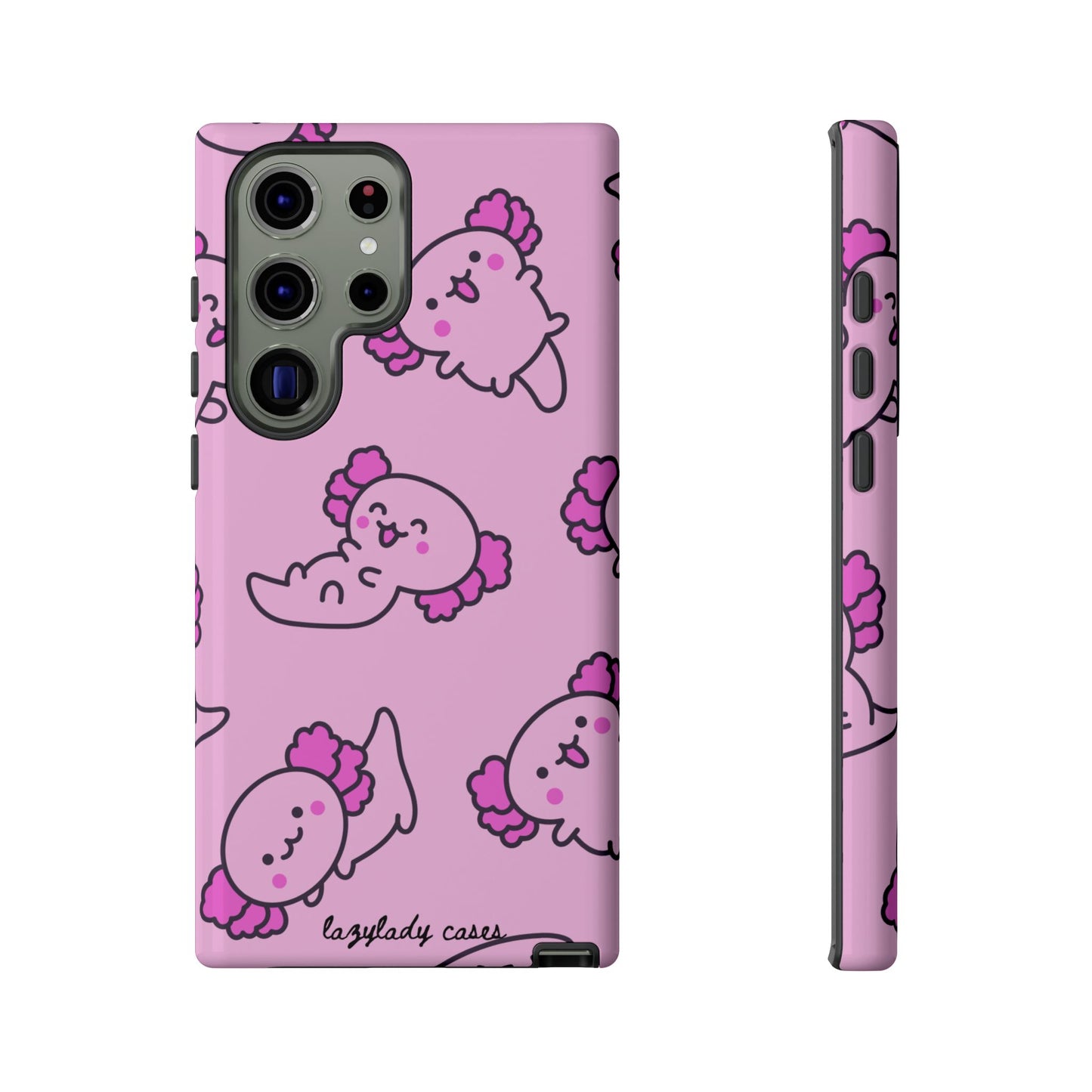 Cute Cartoon Axo Phone Case with Pink Sea Creatures Design