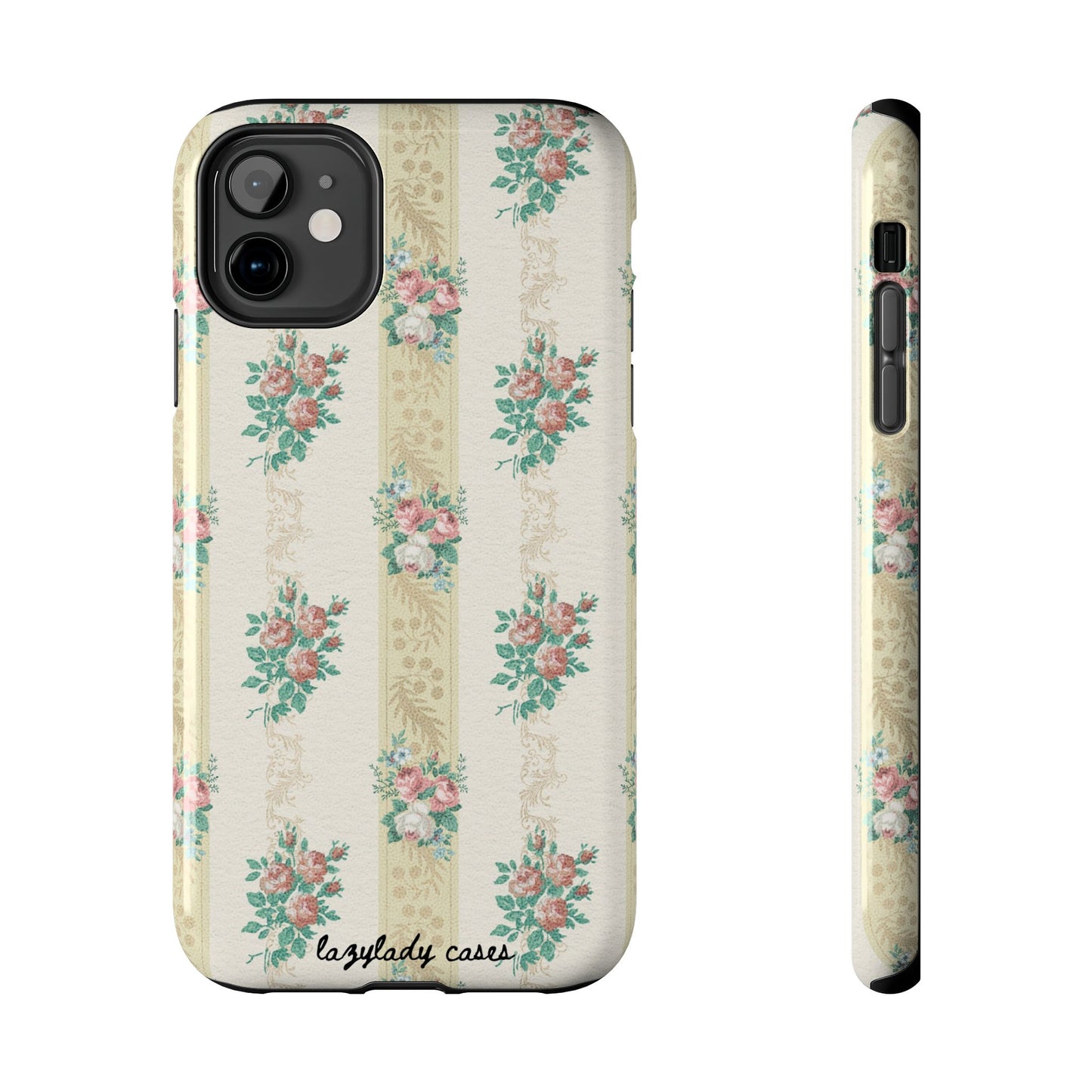 Elegant Floral Tough Phone Case - Vintage Inspired Design