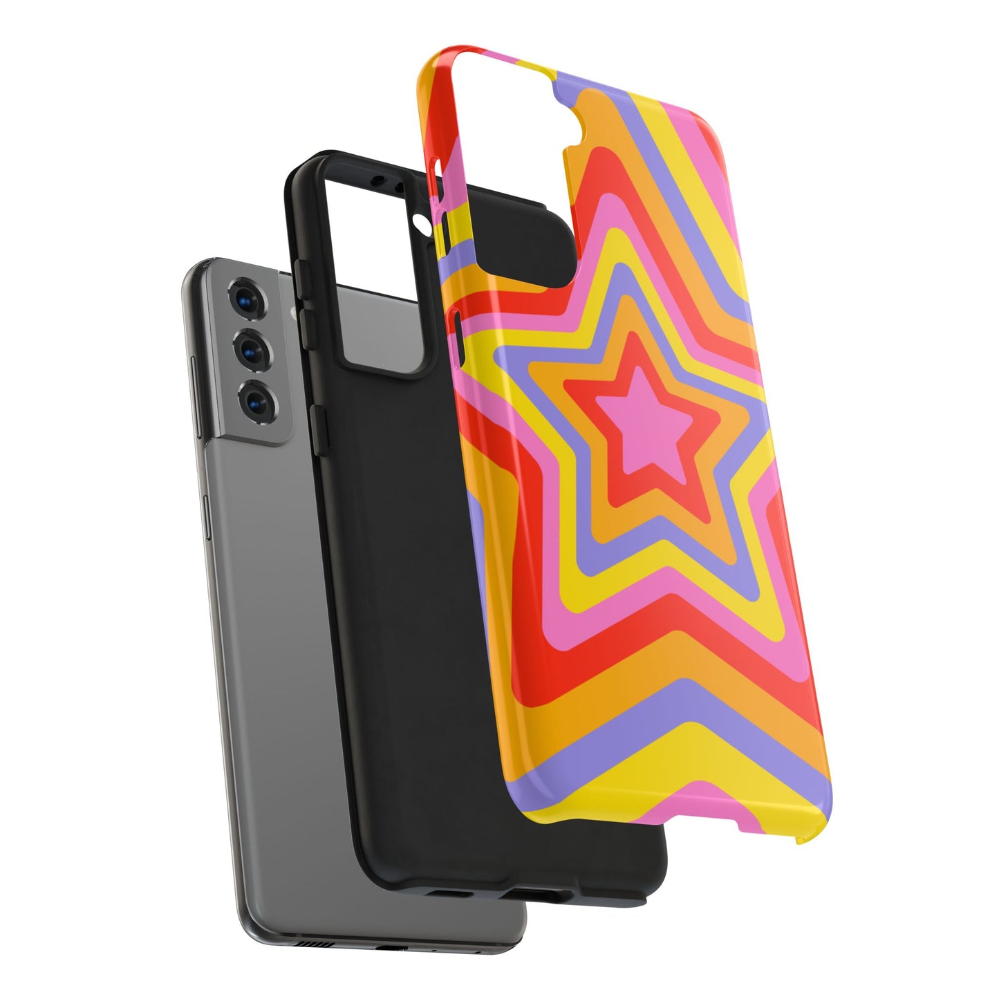 Colorful Star Pattern Tough Phone Cases | Durable Phone Cover, Unique Gifts, Trendy Accessories, Fun Tech Style