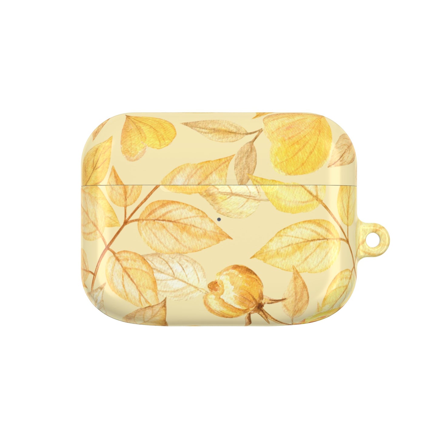 Yellow Dusk AirPod Case - Elegant Leaves Design for Nature Lovers