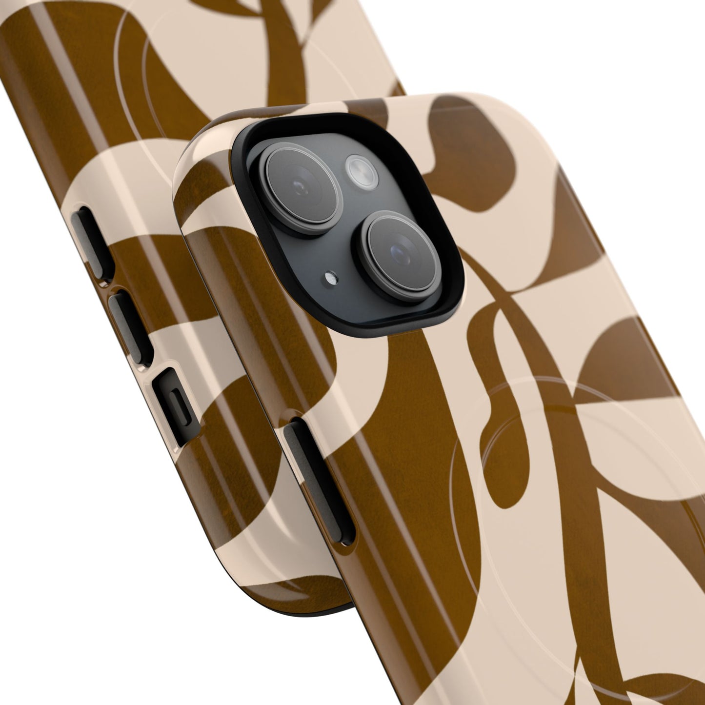 Brown Bonnet Stylish Tough Magnetic Phone Case - Trendy Abstract Design