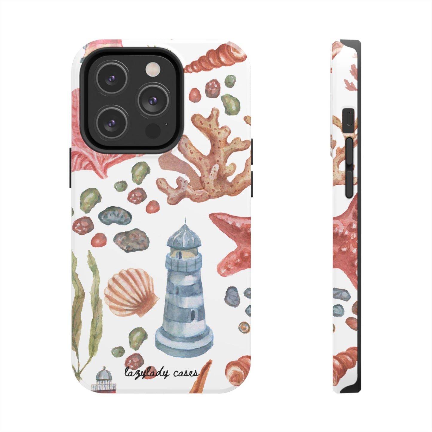 Coastal Art Tough Phone Cases - Stylish Beach Vibes with Lighthouse Design