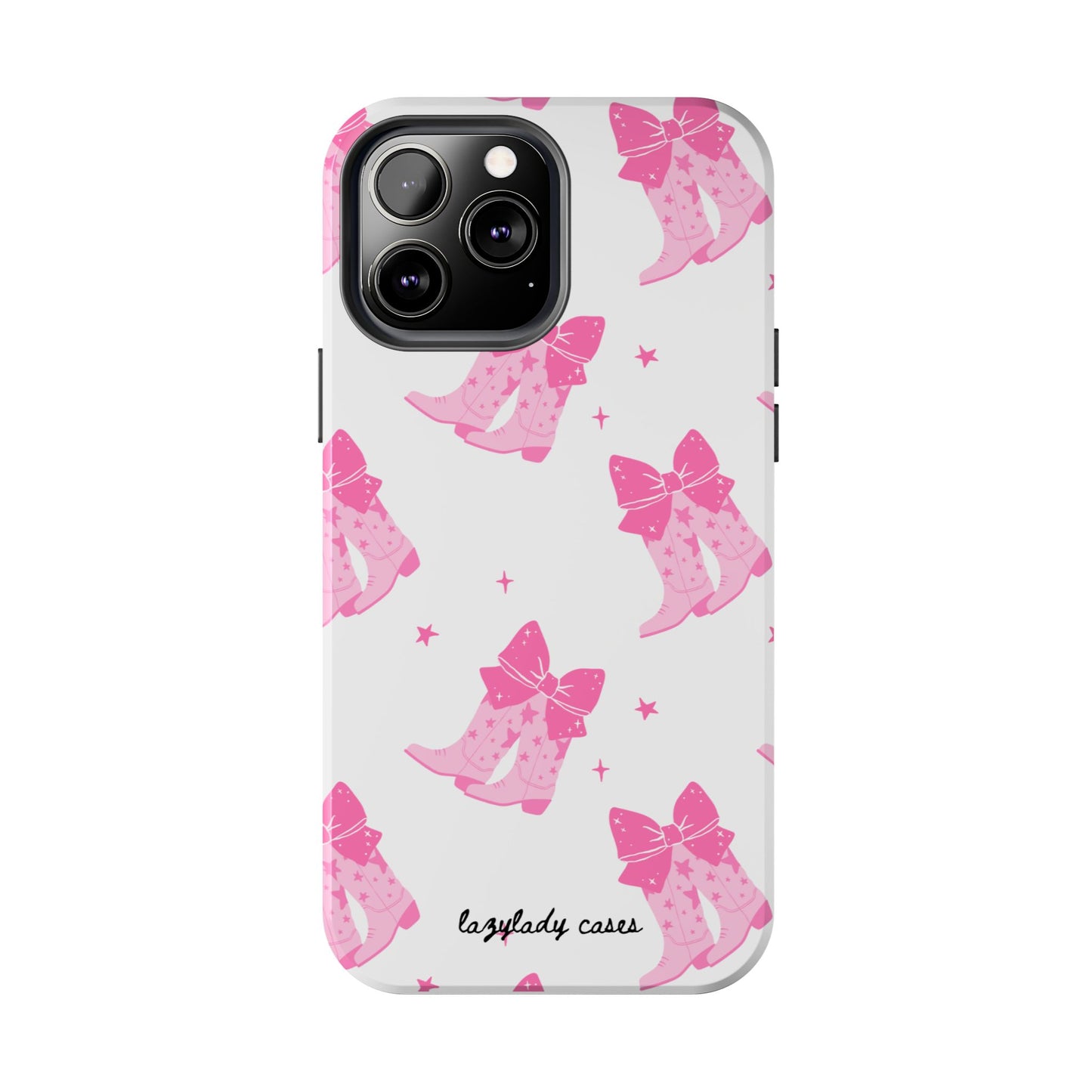 Pink Cowgirl Tough Phone Case - Trendy Protection with Bow Design