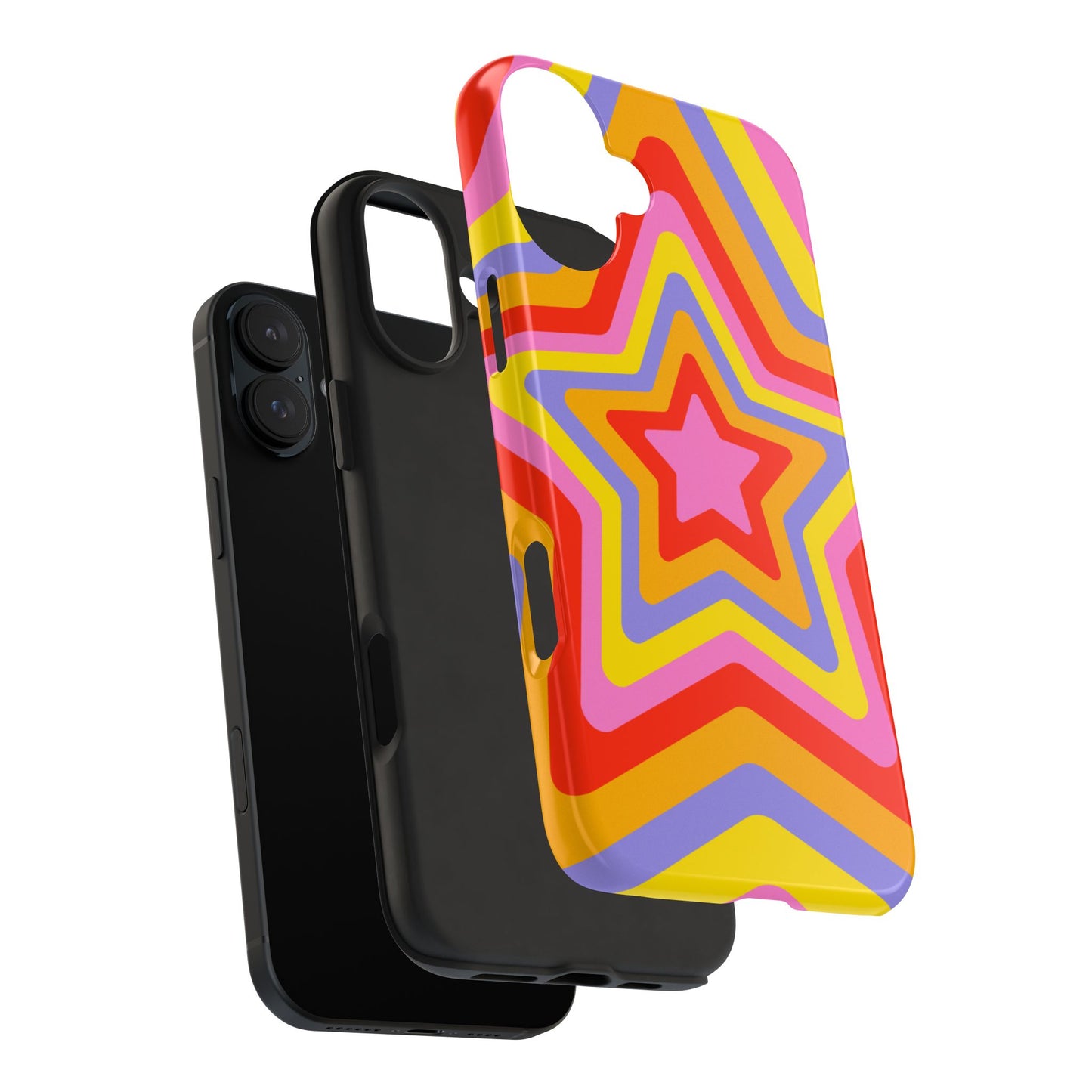 Colorful Star Pattern Tough Phone Cases | Durable Phone Cover, Unique Gifts, Trendy Accessories, Fun Tech Style