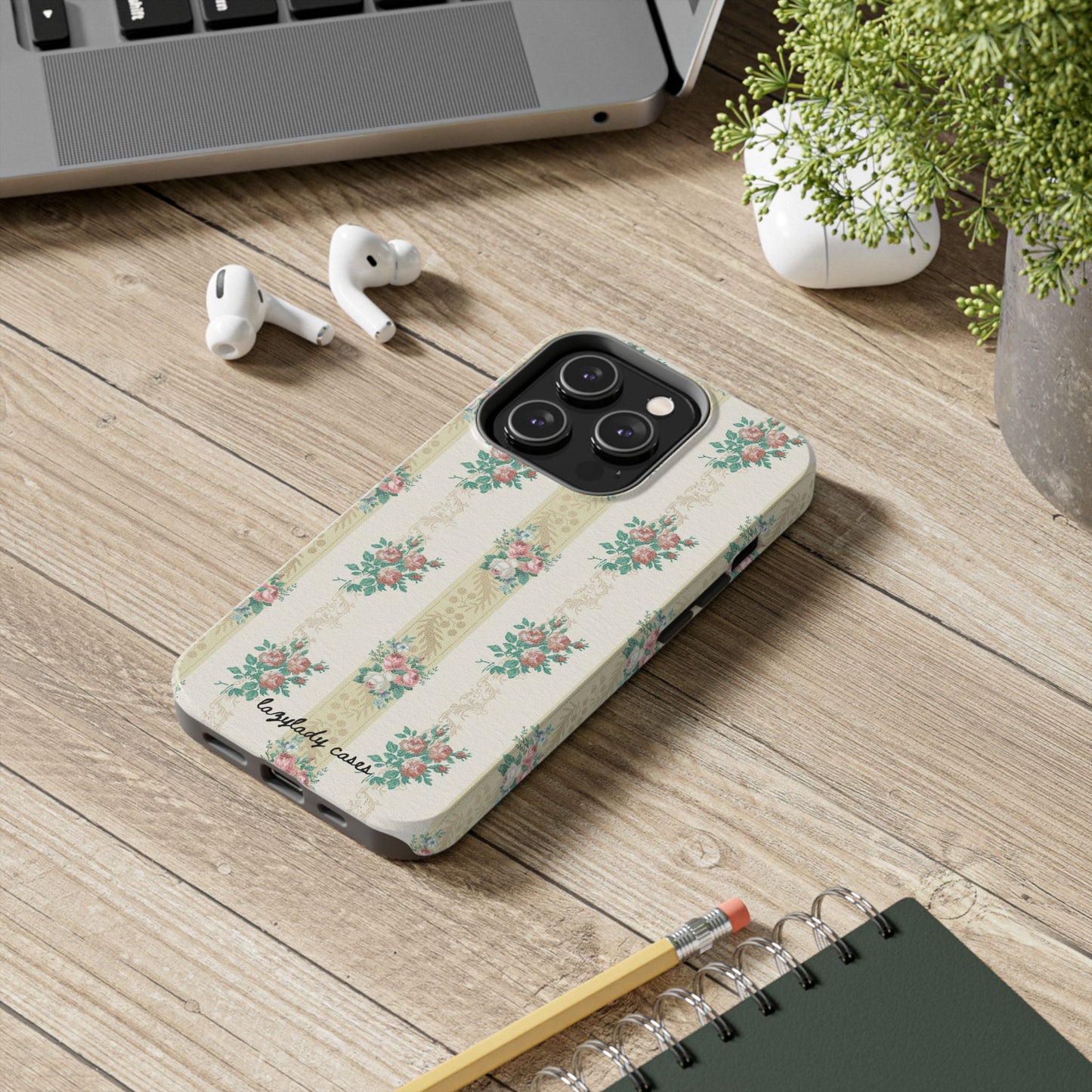 Elegant Floral Tough Phone Case - Vintage Inspired Design