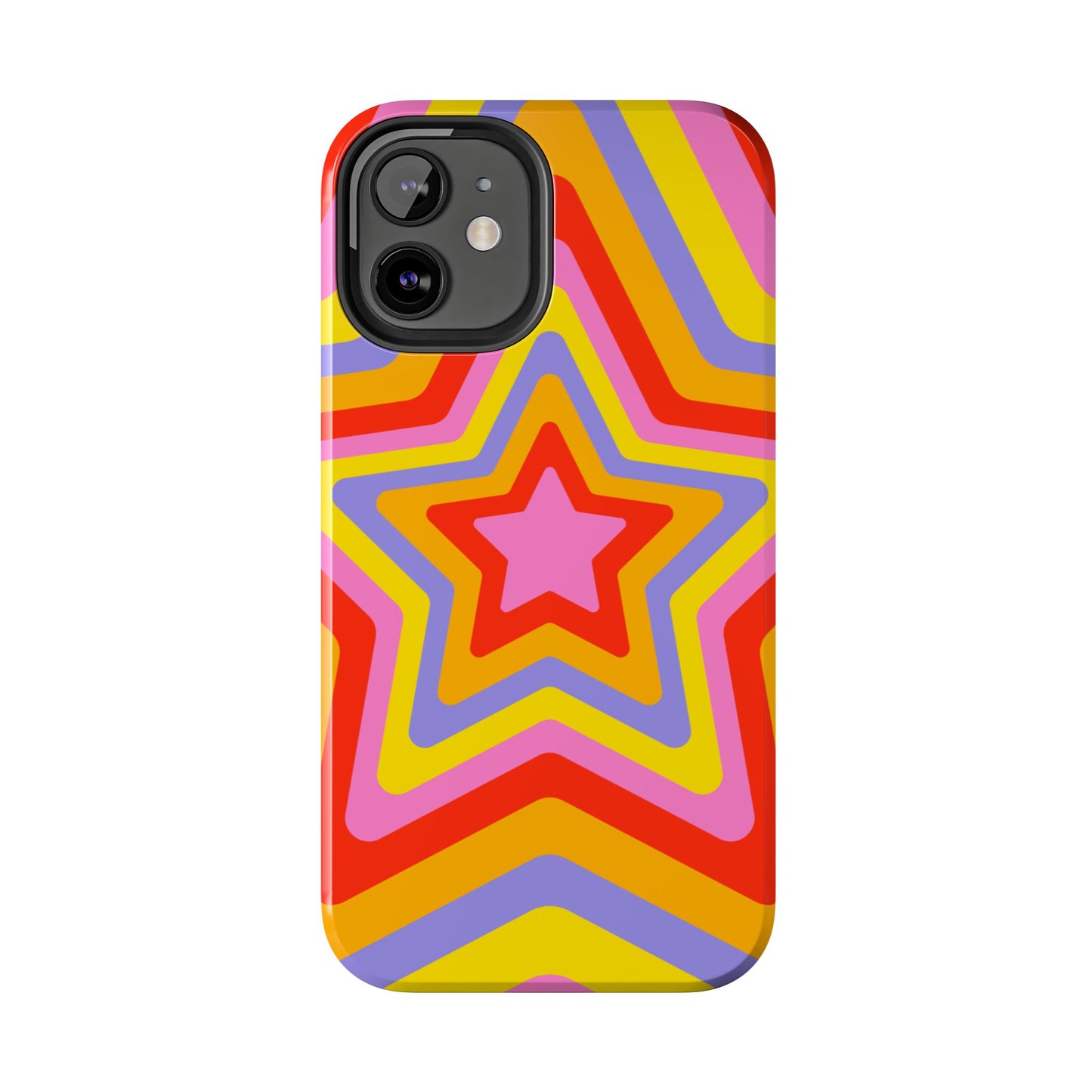 Colorful Star Pattern Tough Phone Cases | Durable Phone Cover, Unique Gifts, Trendy Accessories, Fun Tech Style