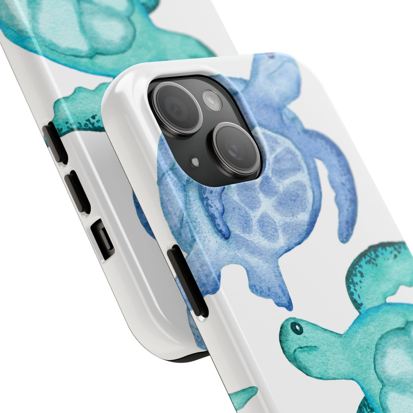 Ocean-Inspired Tough Phone Cases with Colorful Turtles