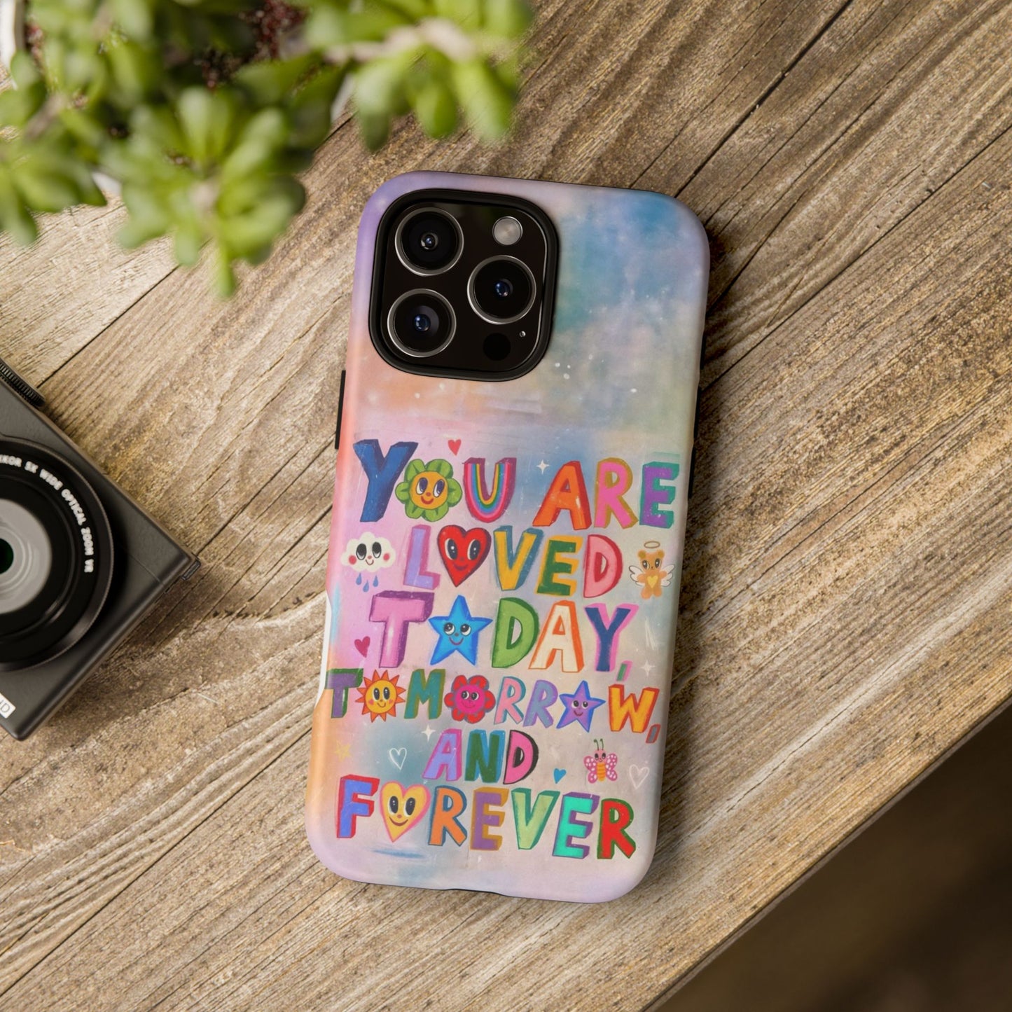 Colorful Phone Case with Positive Affirmations, Inspirational Phone Shell, Cute Gift for Teens, Motivational Tech Accessory, I Love You Case