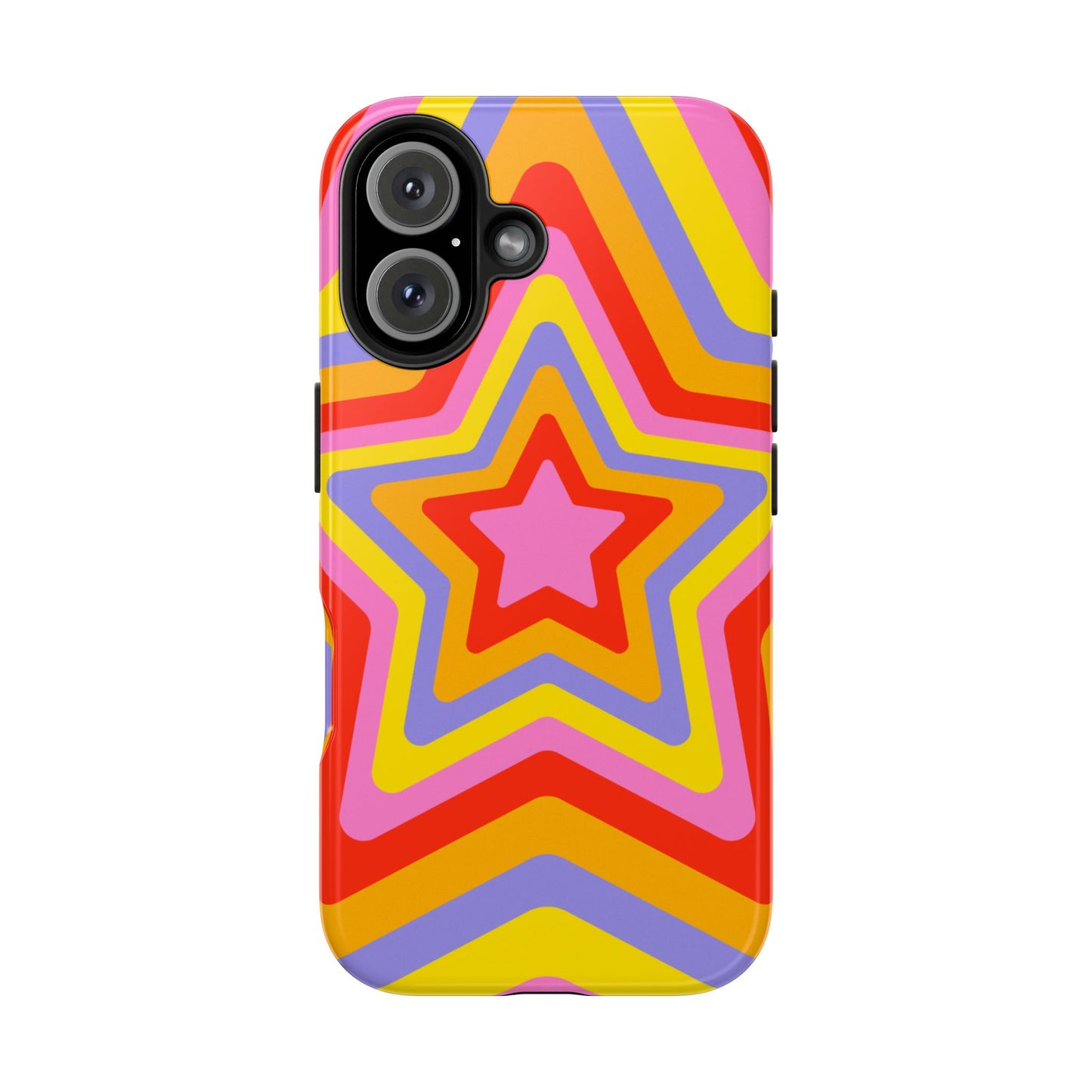 Colorful Star Pattern Tough Phone Cases | Durable Phone Cover, Unique Gifts, Trendy Accessories, Fun Tech Style