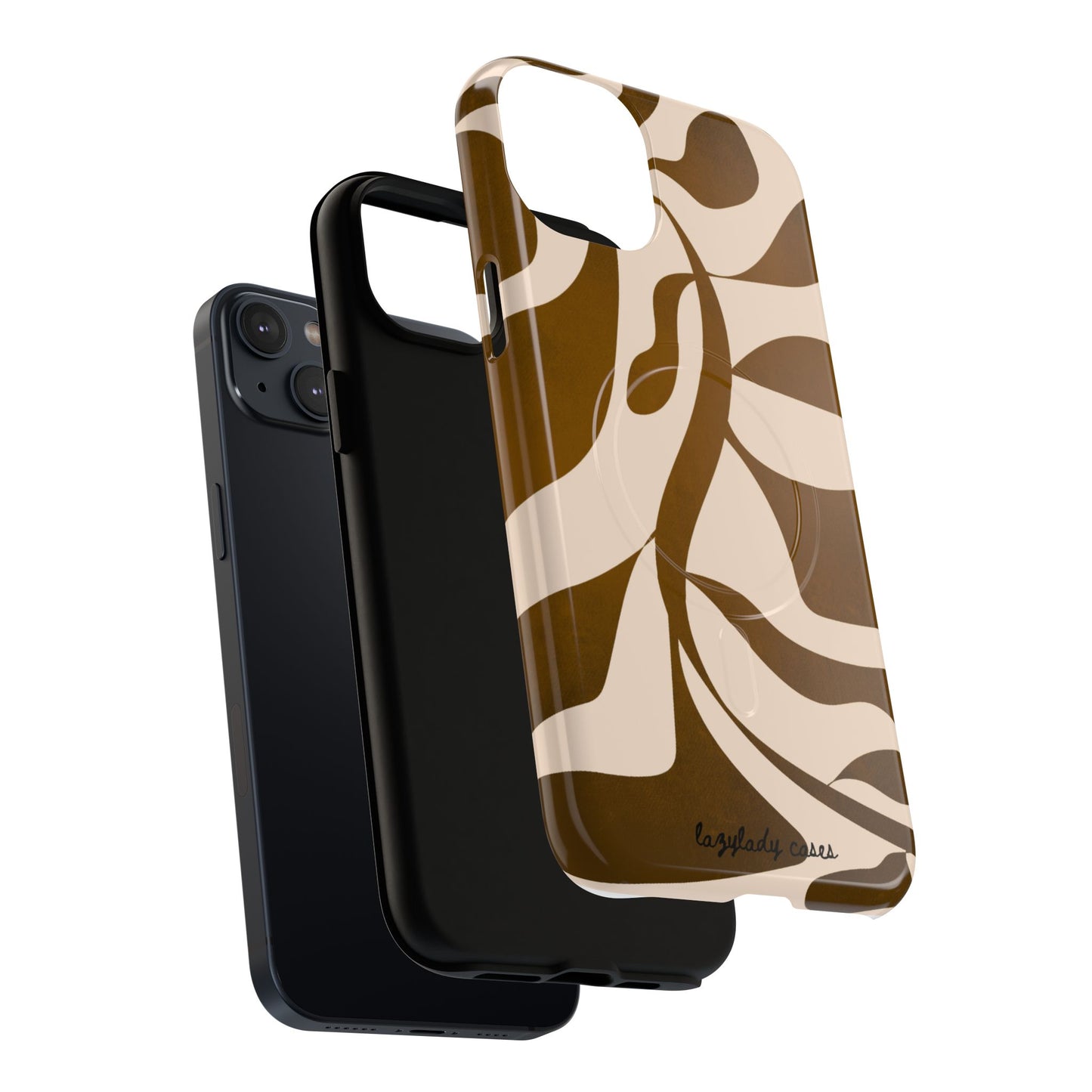 Brown Bonnet Stylish Tough Magnetic Phone Case - Trendy Abstract Design