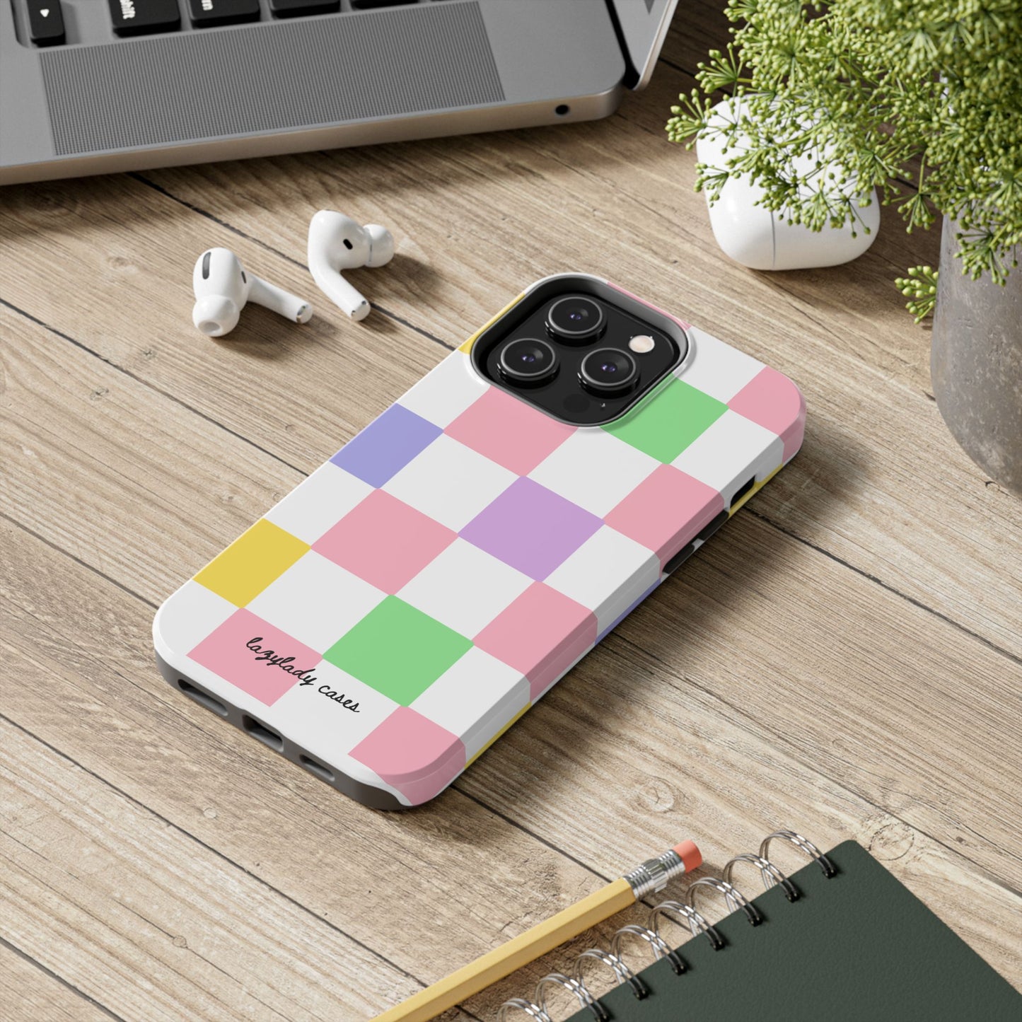 Colorful Checkerboard Tough Phone Case – Vibrant & Durable Protection