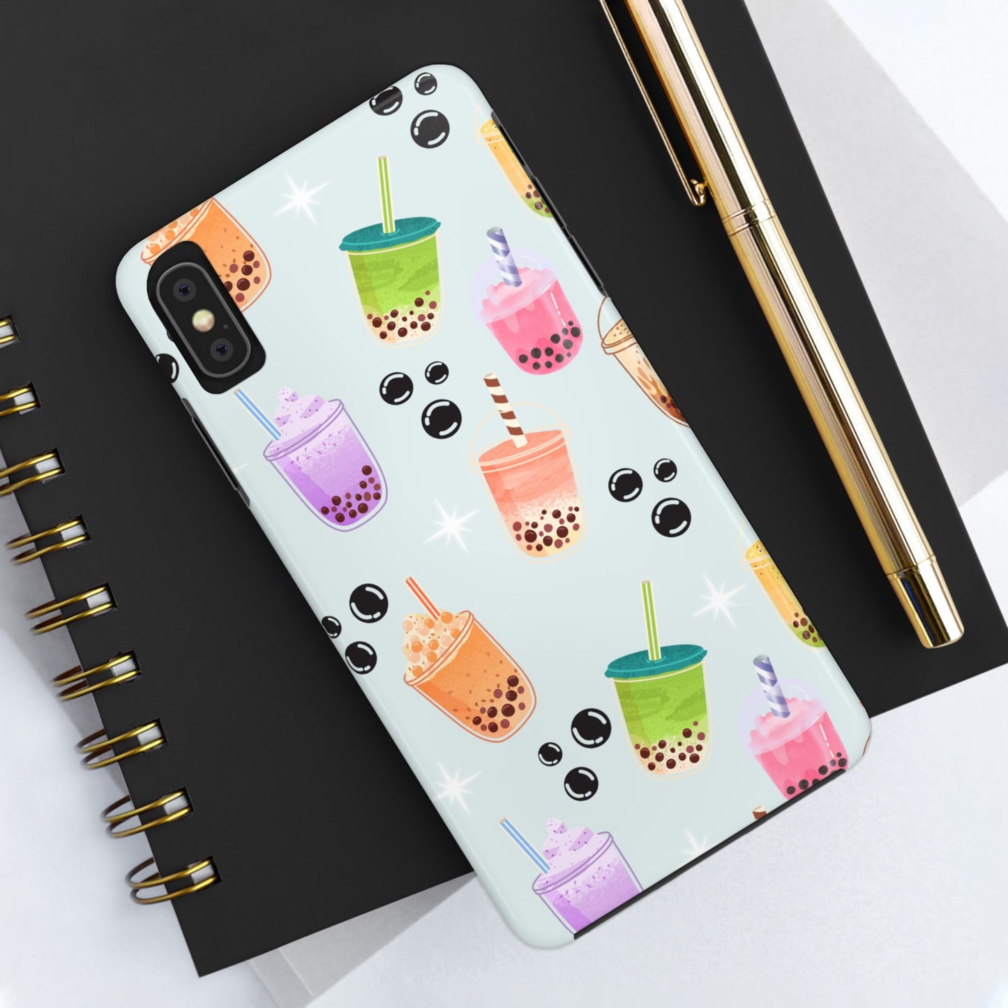 Colorful Boba Tea Phone Case, Tough Phone Cases for Drink Lovers, Cute Phone Accessory, Fun Gifts for Friends, Summer Vibes