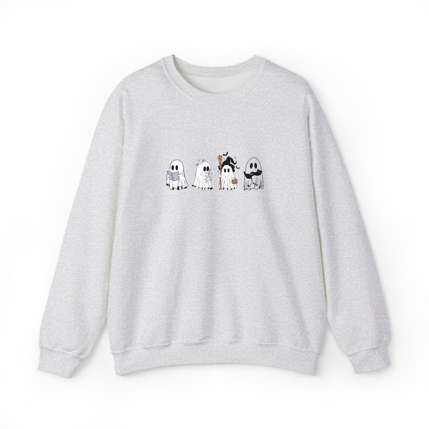 Cute Ghosts Unisex Heavy Blend™ Crewneck Sweatshirt, Halloween Apparel, Cozy Loungewear, Spooky Season Gift, Relaxed Fit Sweatshirt