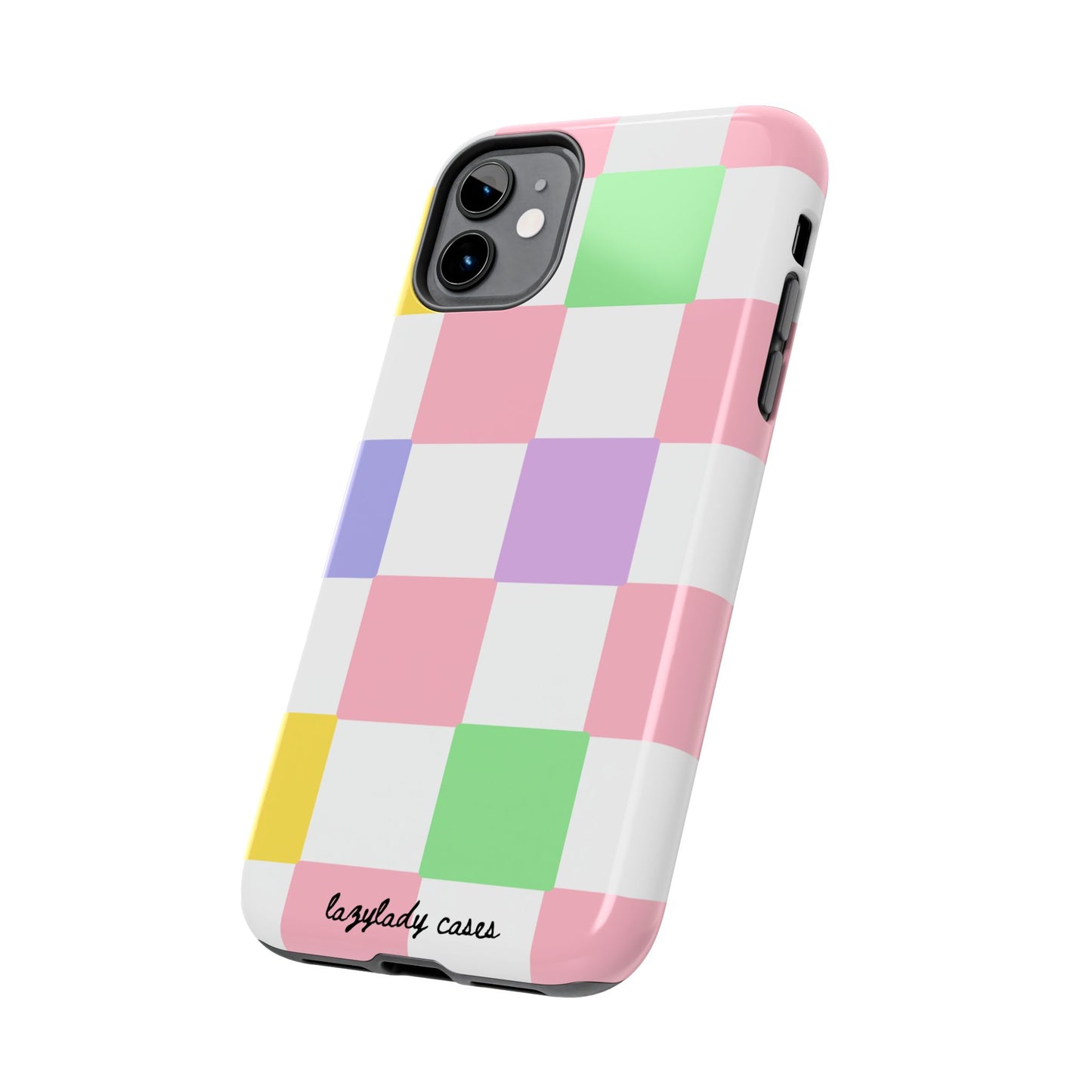 Colorful Checkerboard Tough Phone Case – Vibrant & Durable Protection