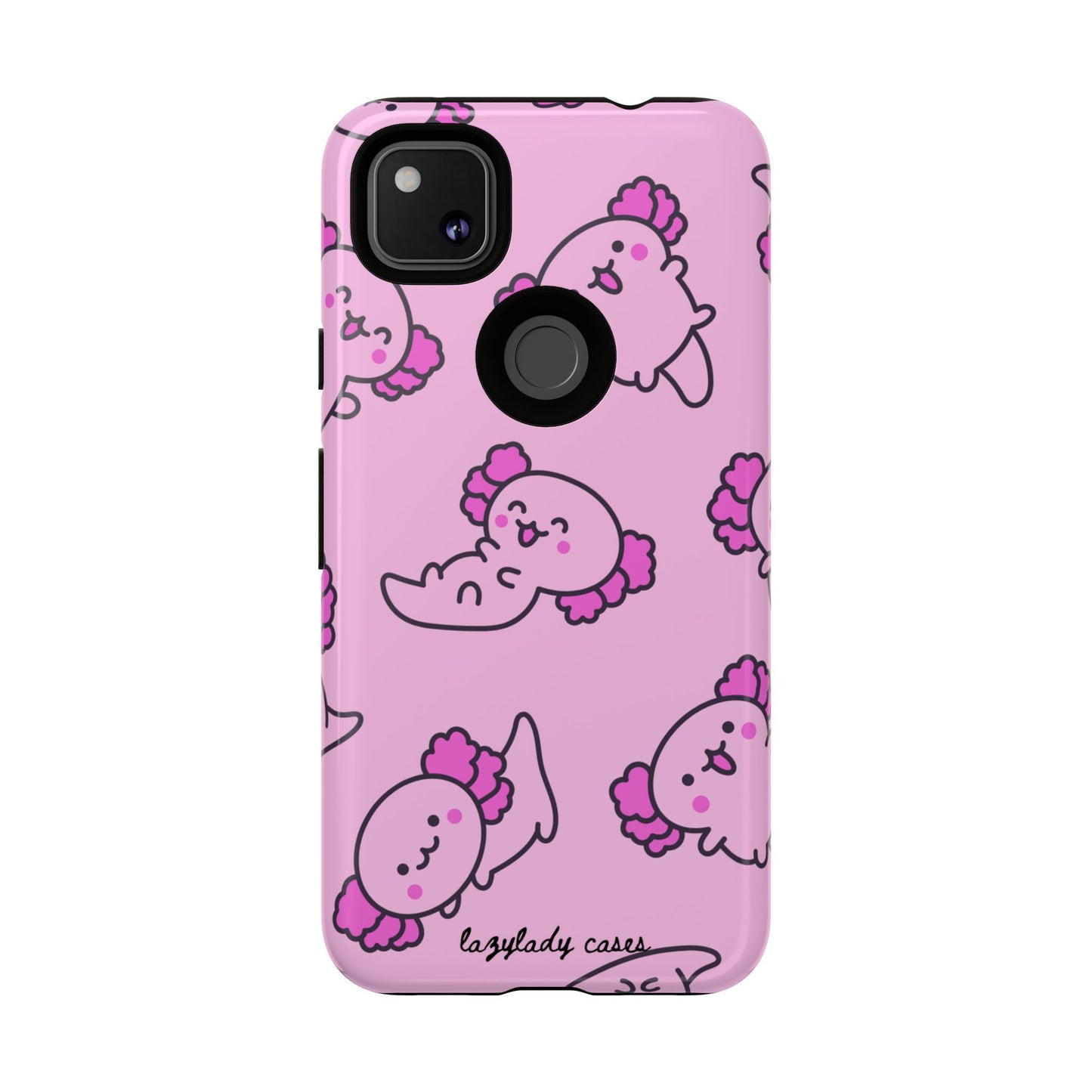Cute Cartoon Axo Phone Case with Pink Sea Creatures Design