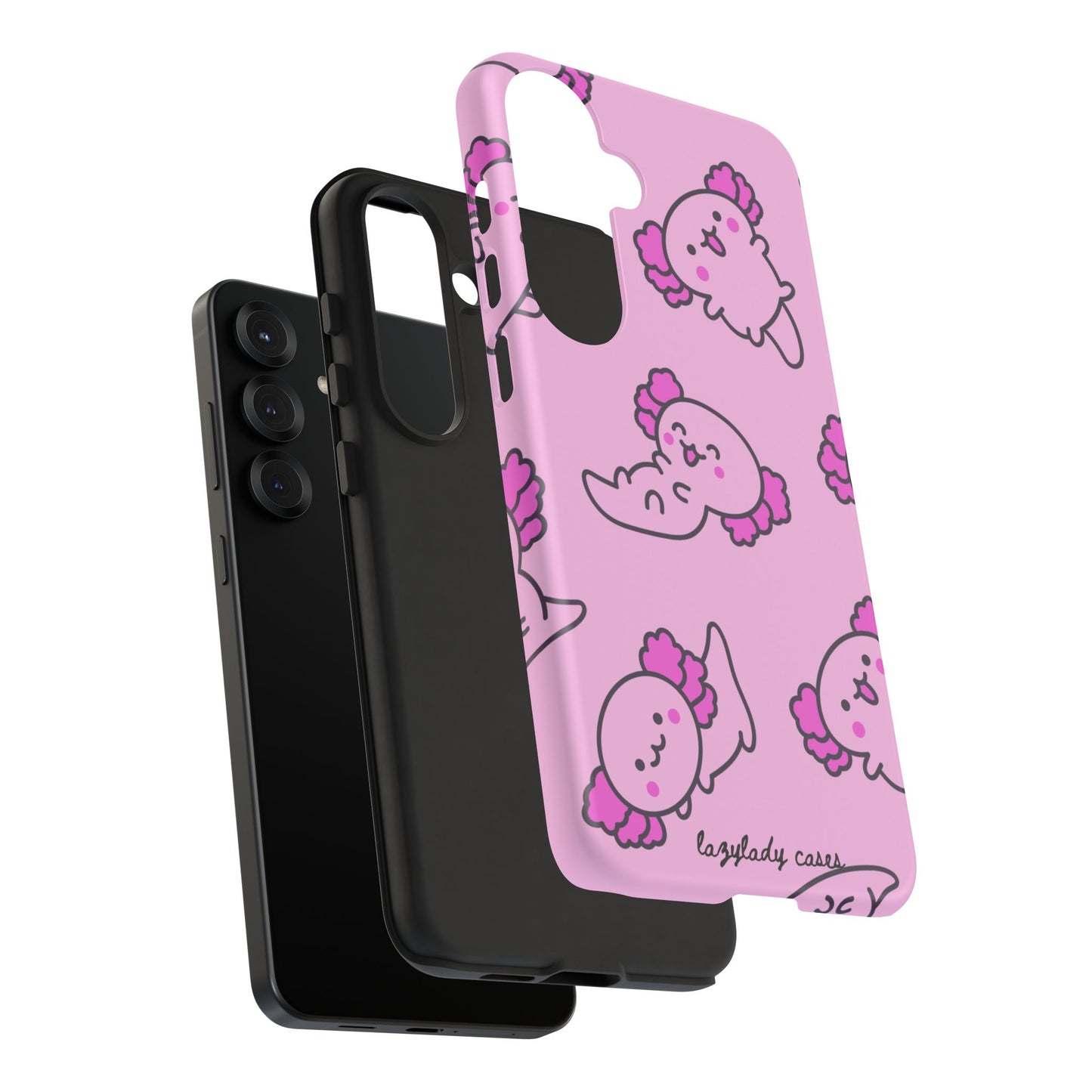 Cute Cartoon Axo Phone Case with Pink Sea Creatures Design