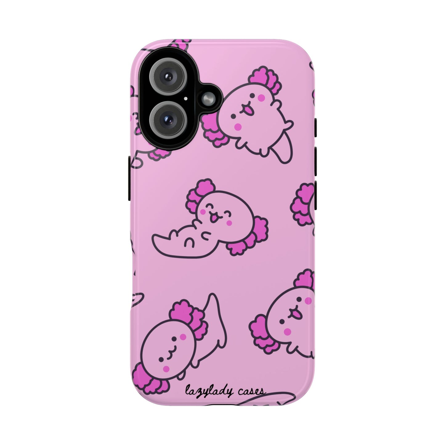 Cute Cartoon Axo Phone Case with Pink Sea Creatures Design