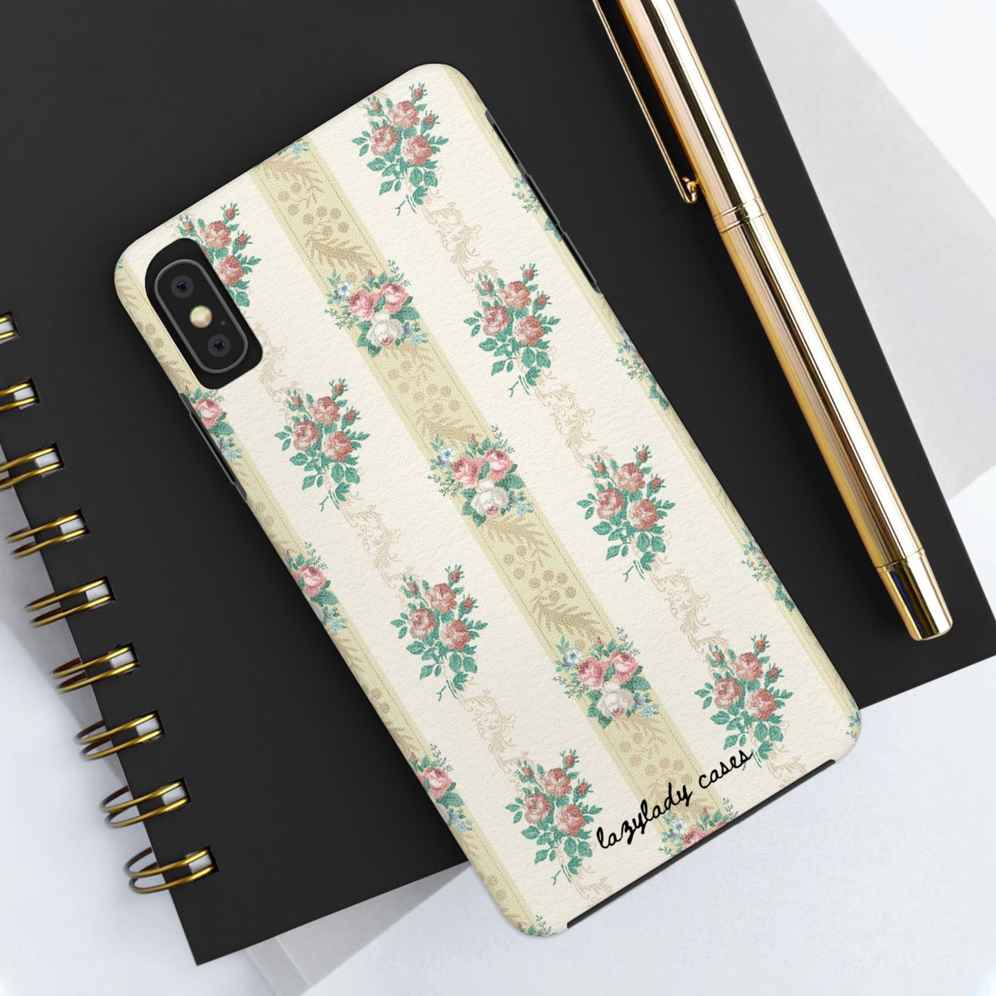 Elegant Floral Tough Phone Case - Vintage Inspired Design