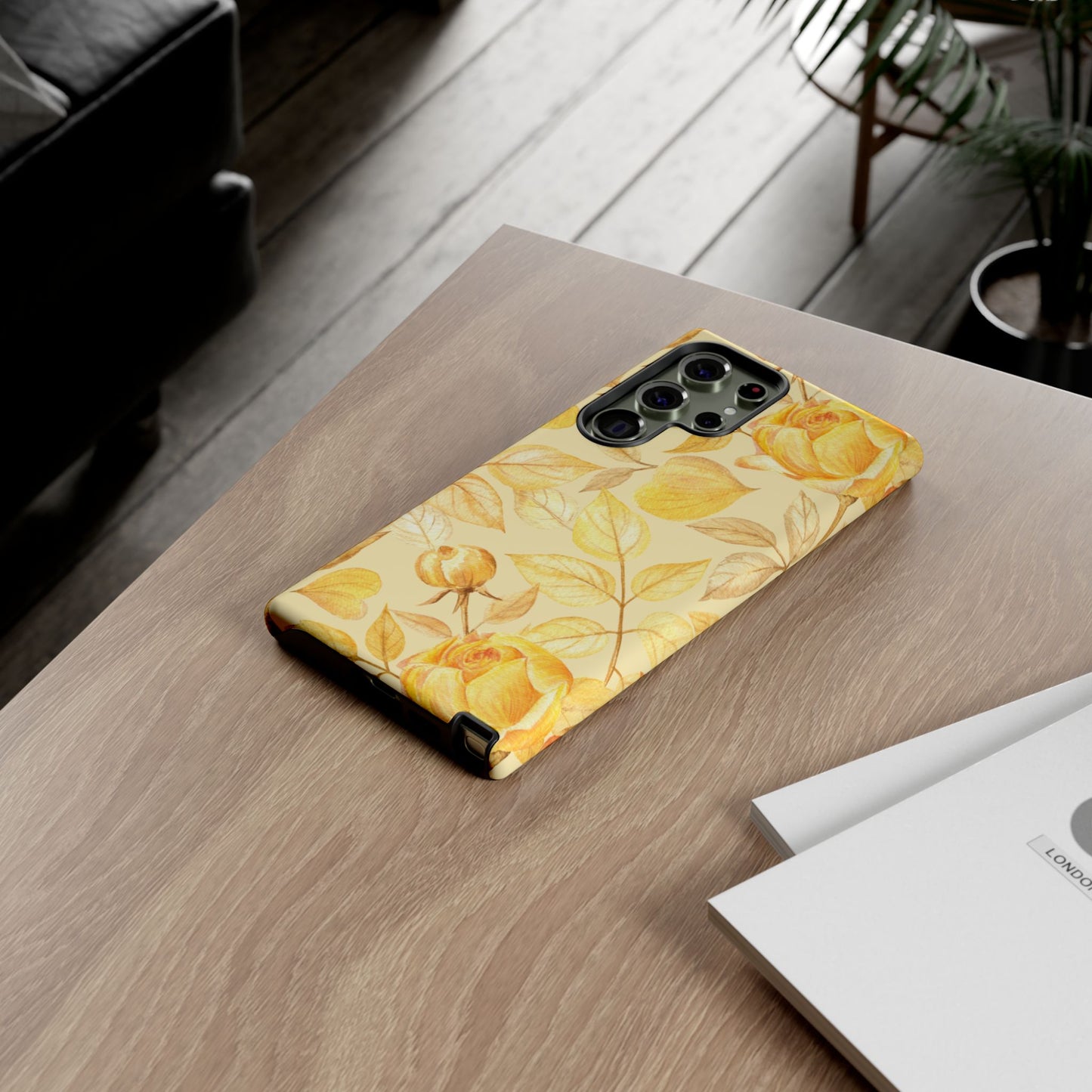 Yellow Dusk Tough Phone Case - Yellow Rose Design