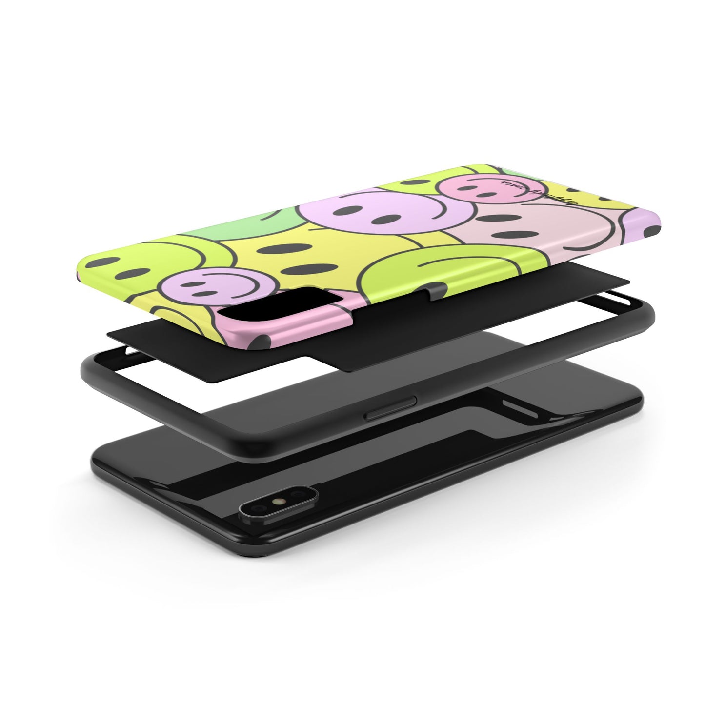 Colorful Smiley Face Tough Phone Case - Fun, Durable Protection for All Ages