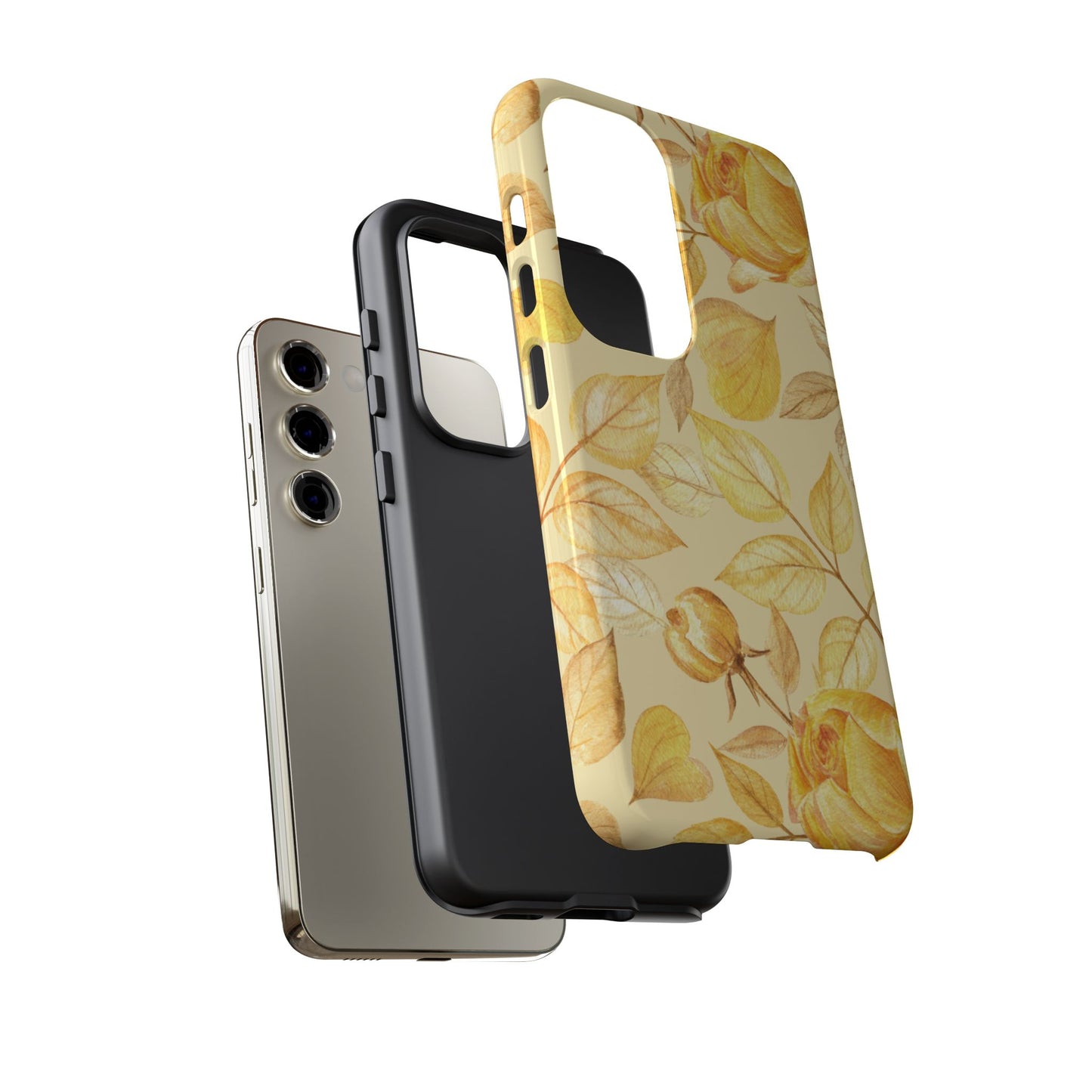 Yellow Dusk Tough Phone Case - Yellow Rose Design