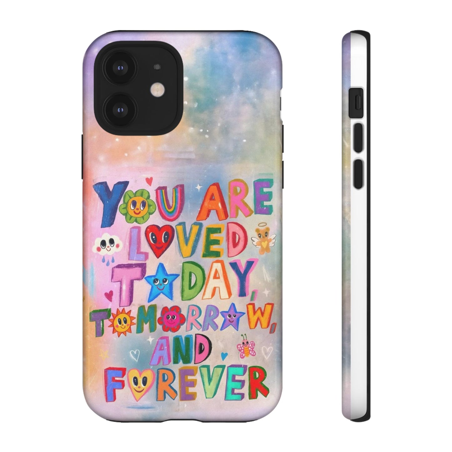 Colorful Phone Case with Positive Affirmations, Inspirational Phone Shell, Cute Gift for Teens, Motivational Tech Accessory, I Love You Case