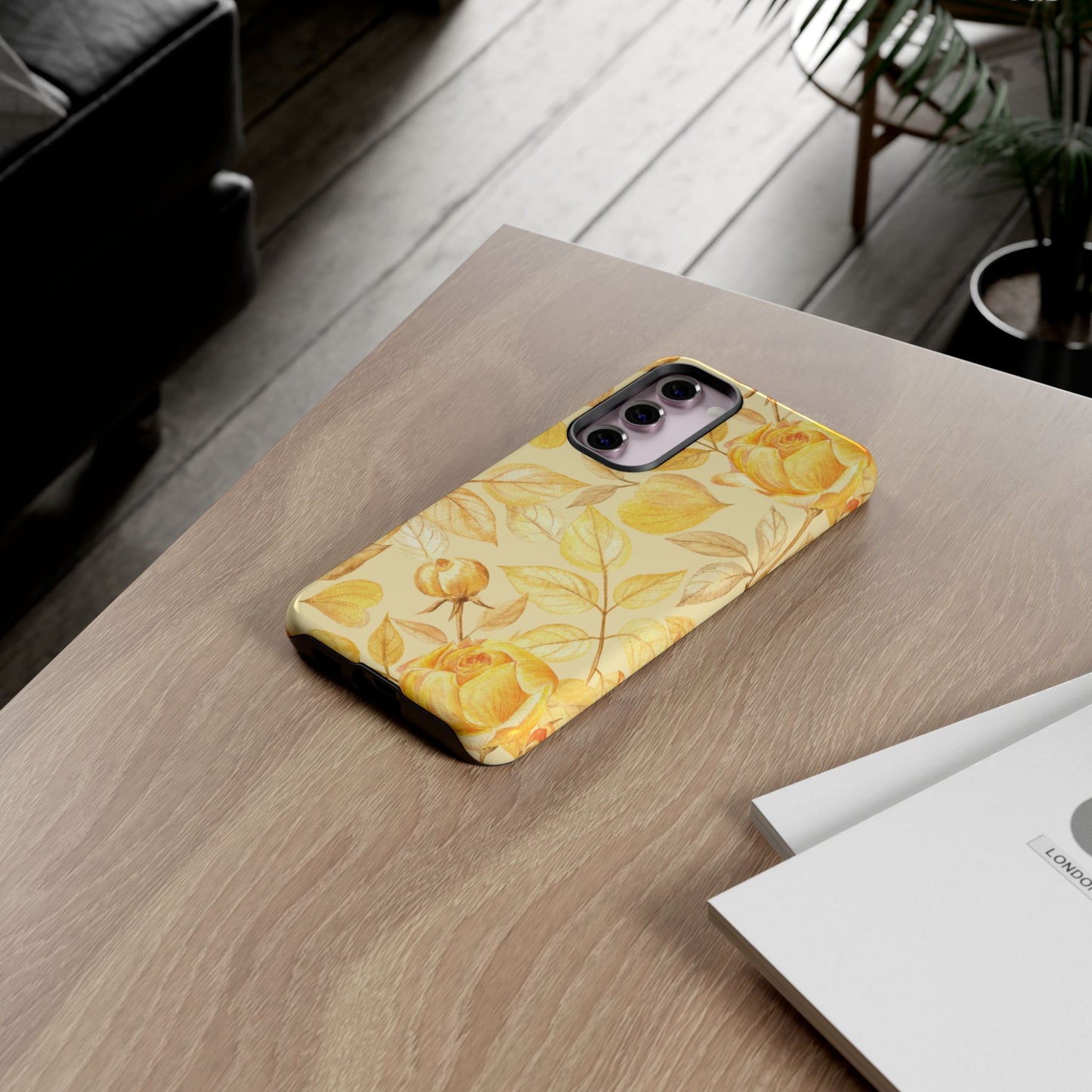 Yellow Dusk Tough Phone Case - Yellow Rose Design