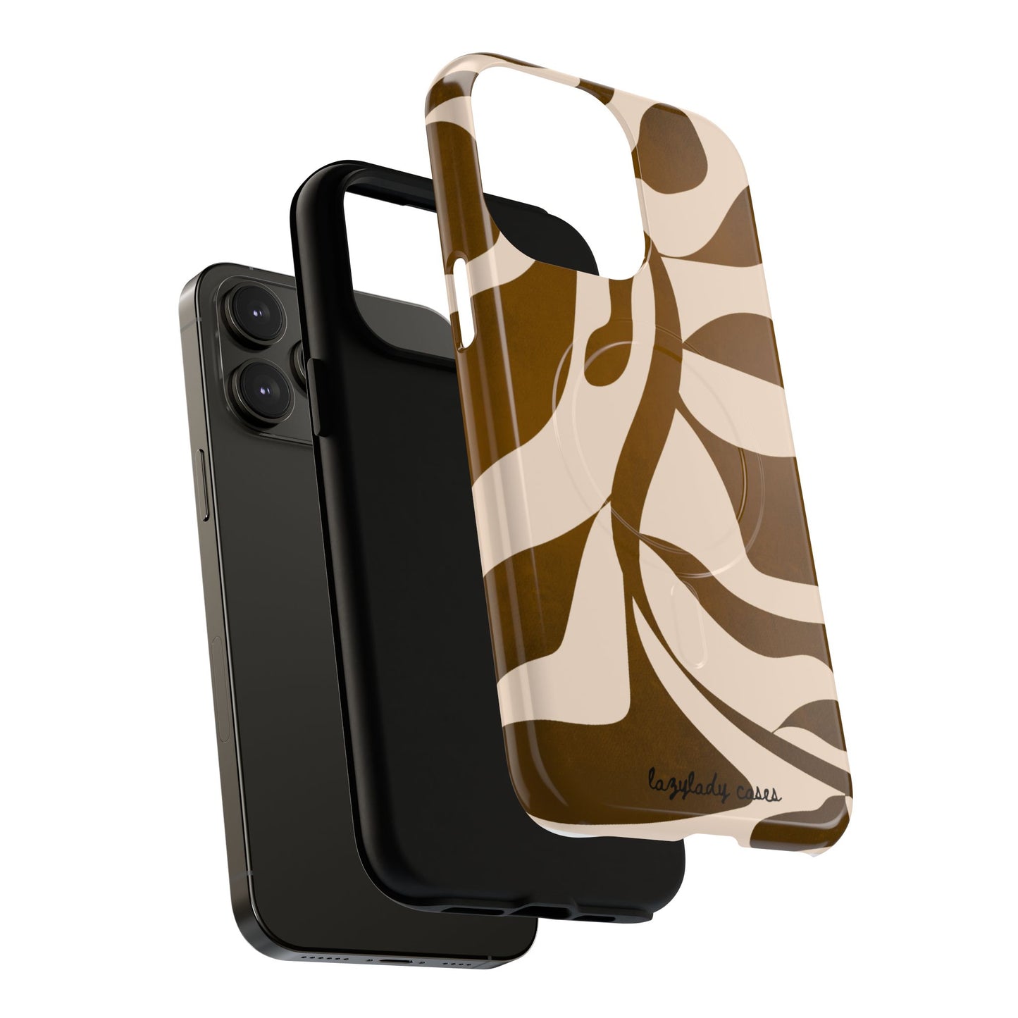 Brown Bonnet Stylish Tough Magnetic Phone Case - Trendy Abstract Design