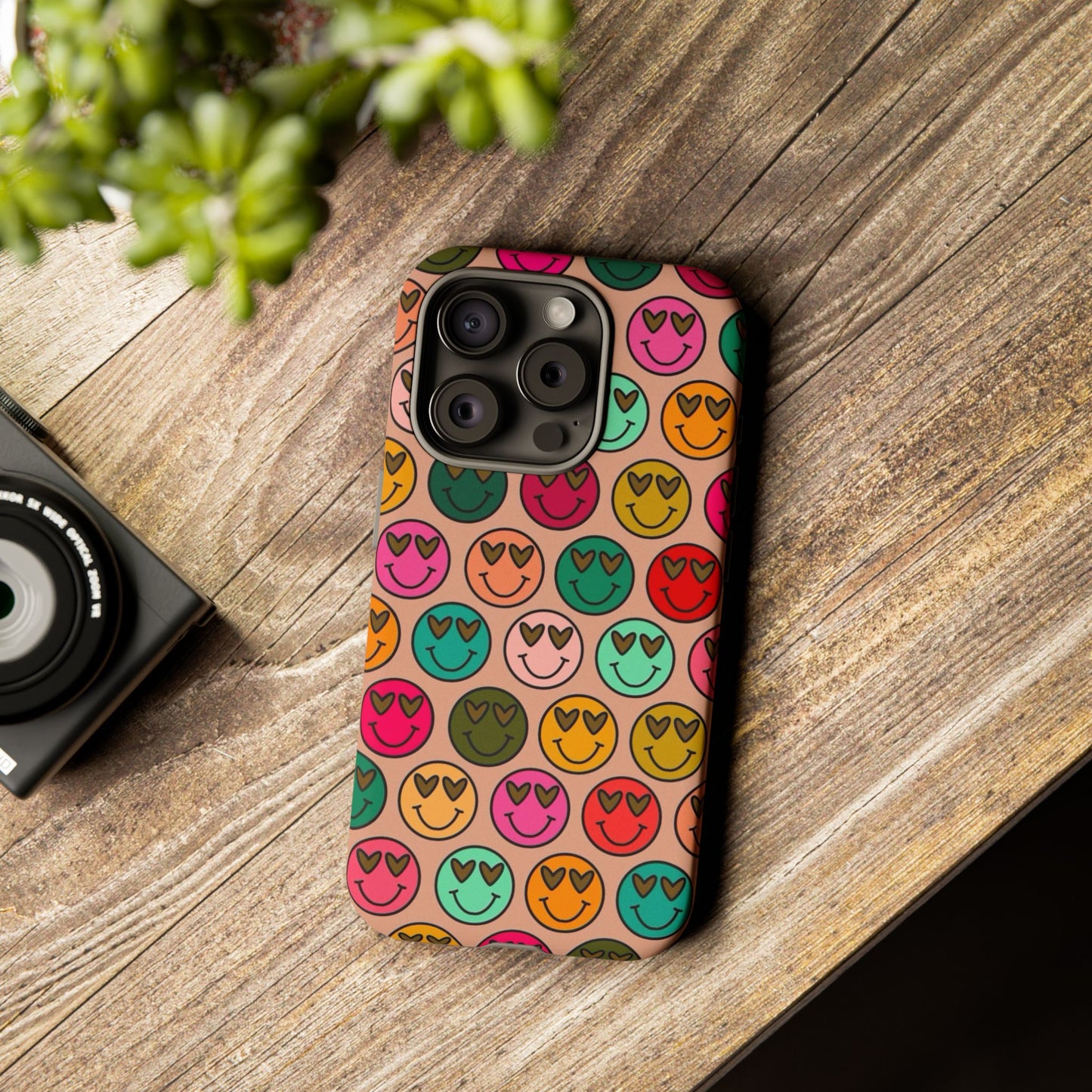 Colorful Smiley Phone Case | Tough Cases, Cute Phone Cover, Happy Vibes, Gift for Friends, Fun Phone Accessory